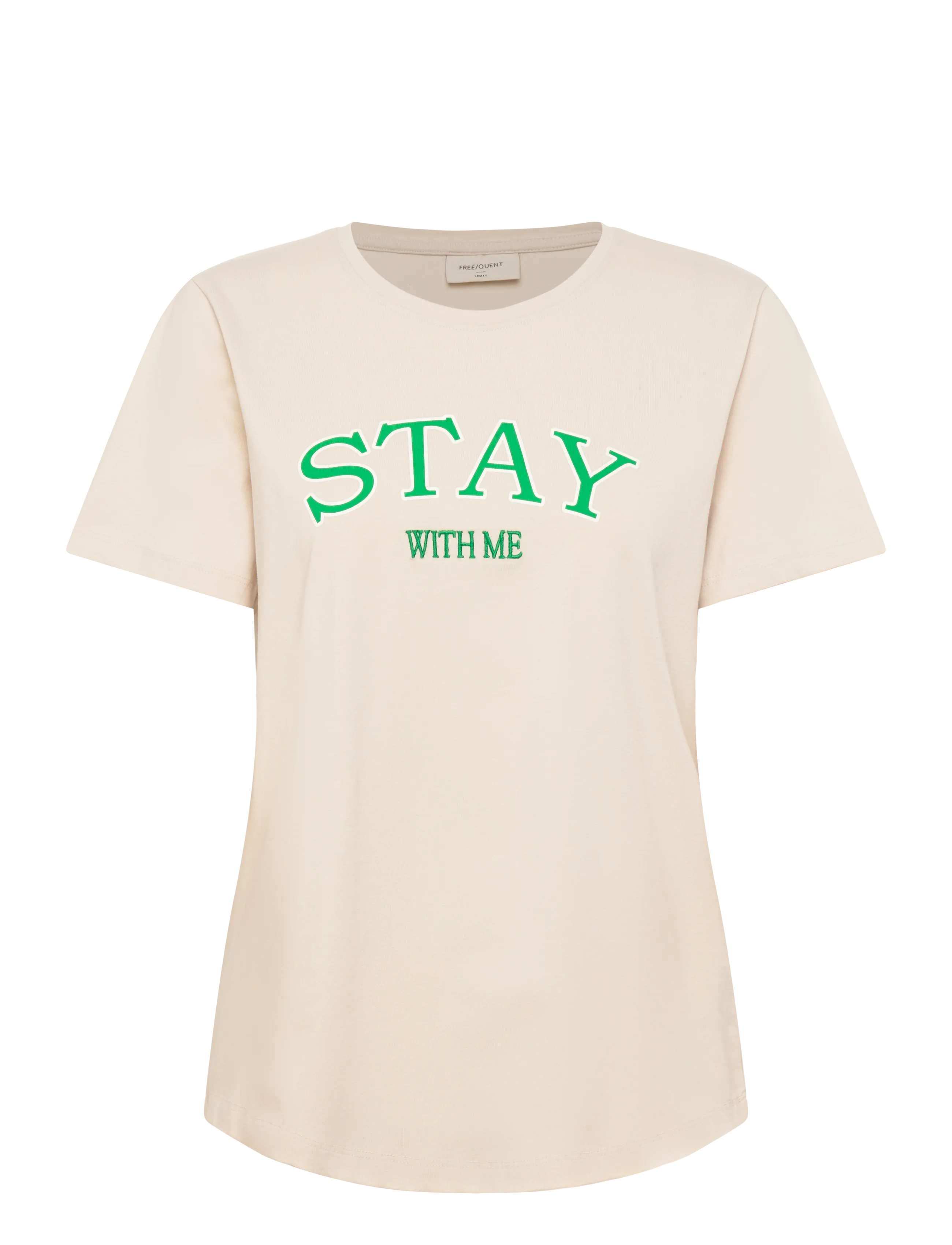 FREE/QUENT FQFENJAL-TEE - T-shirts - MOONBEAM W. BRIGHT GREEN / cream