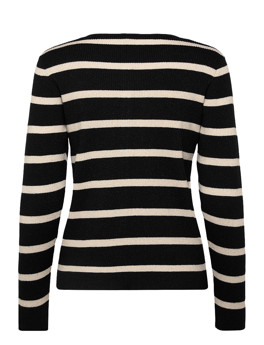 FREE/QUENT - Cardigan from Freequent in a ribbed texture with a beautiful, shimmery look. The - gilets - black w. star off-white - 1
