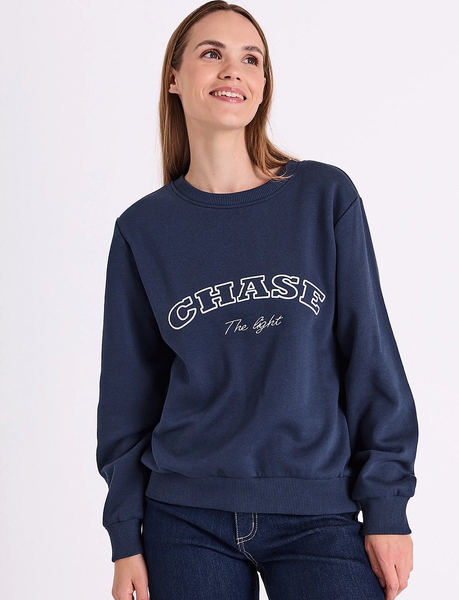 FREE/QUENT - FQKAMELA-PULLOVER - sweatshirts - navy blazer w. star off-white - 0