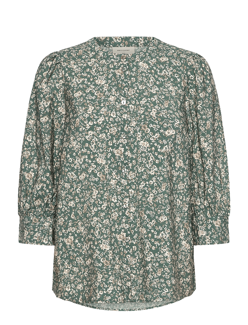FREE/QUENT - FQMOLLI-SHIRT - langærmede skjorter - dark forest w. moonbeam - 1