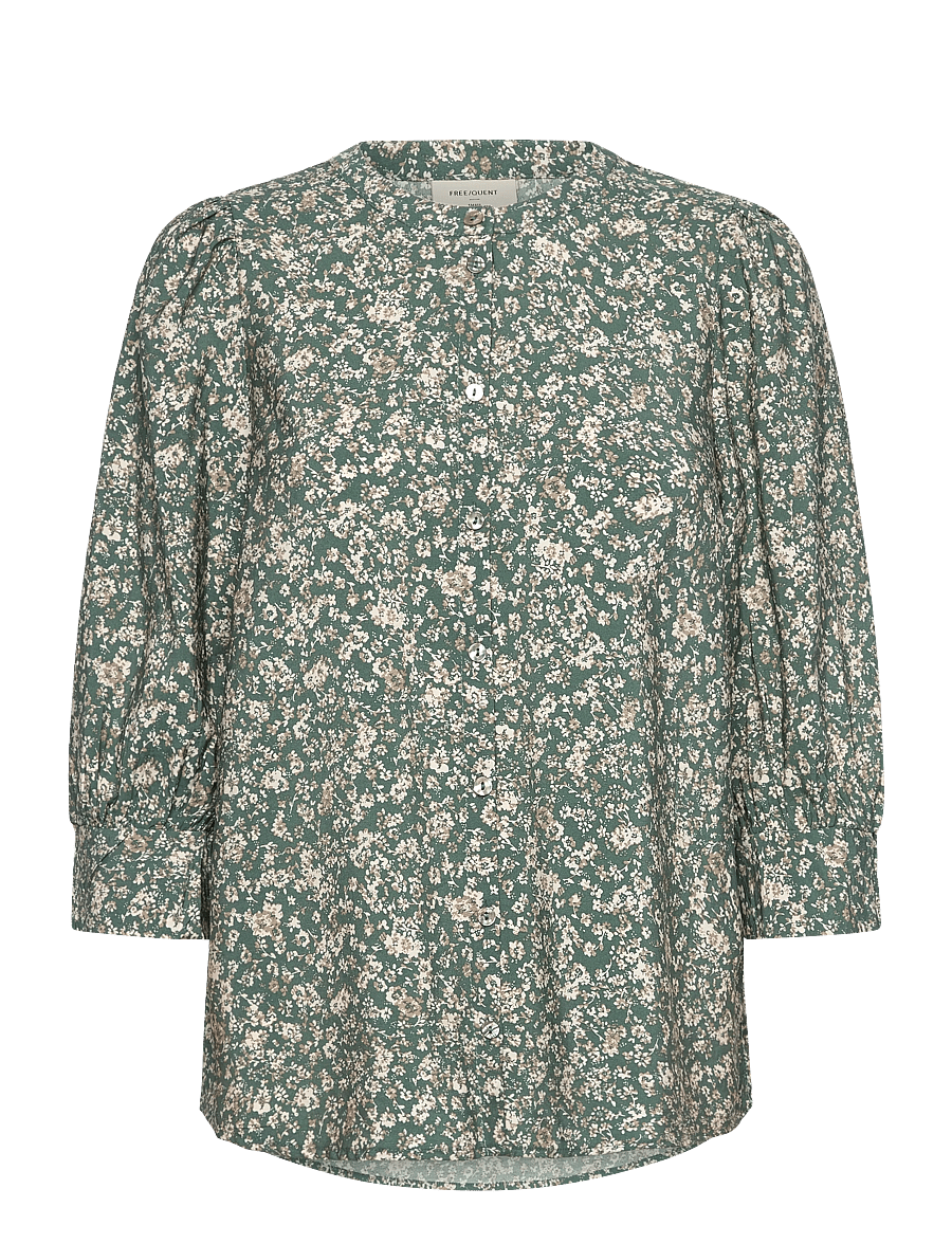 FREE/QUENT - FQMOLLI-SHIRT - long-sleeved shirts - dark forest w. moonbeam - 1