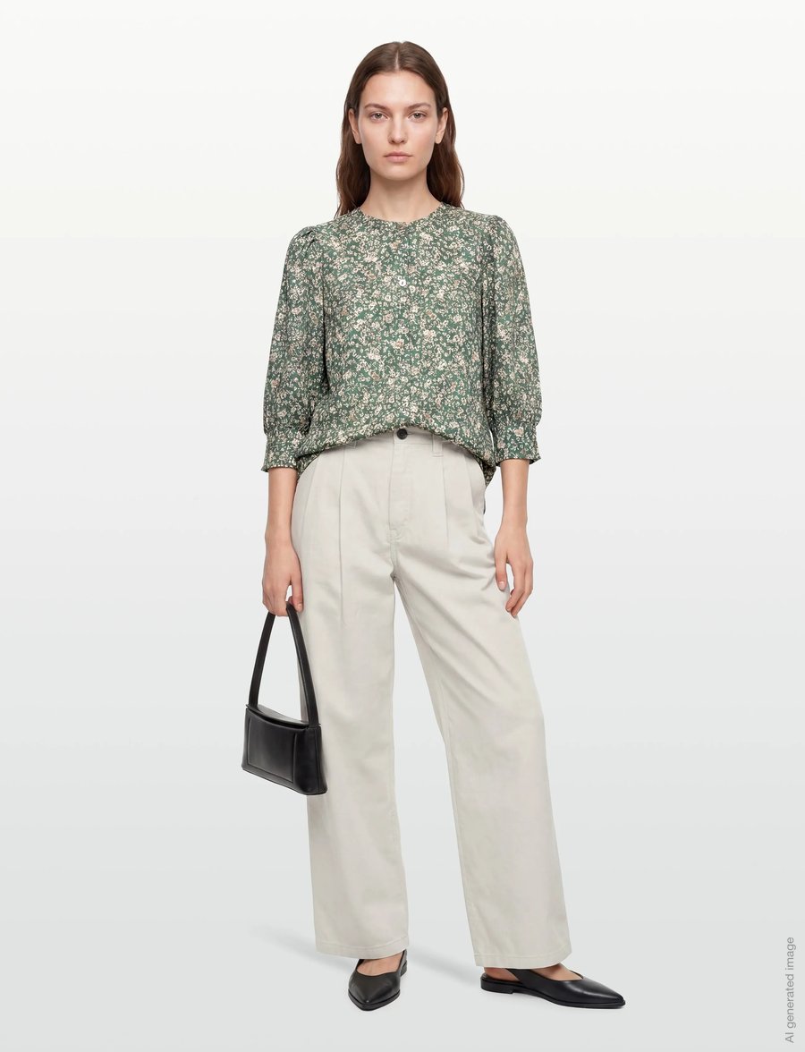 FREE/QUENT - FQMOLLI-SHIRT - long-sleeved shirts - dark forest w. moonbeam - 0