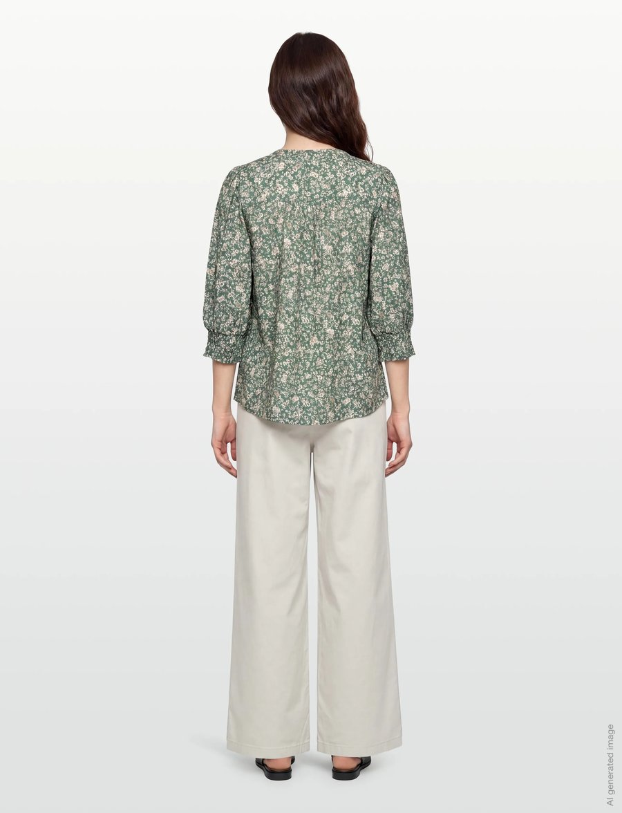 FREE/QUENT - FQMOLLI-SHIRT - long-sleeved shirts - dark forest w. moonbeam - 4