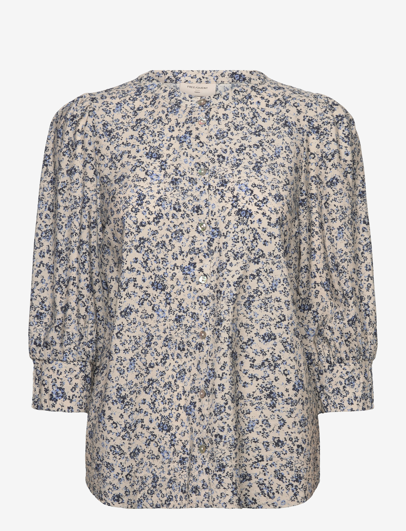 FREE/QUENT - FQMOLLI-SHIRT - long-sleeved shirts - moonbeam w. navy blazer - 0