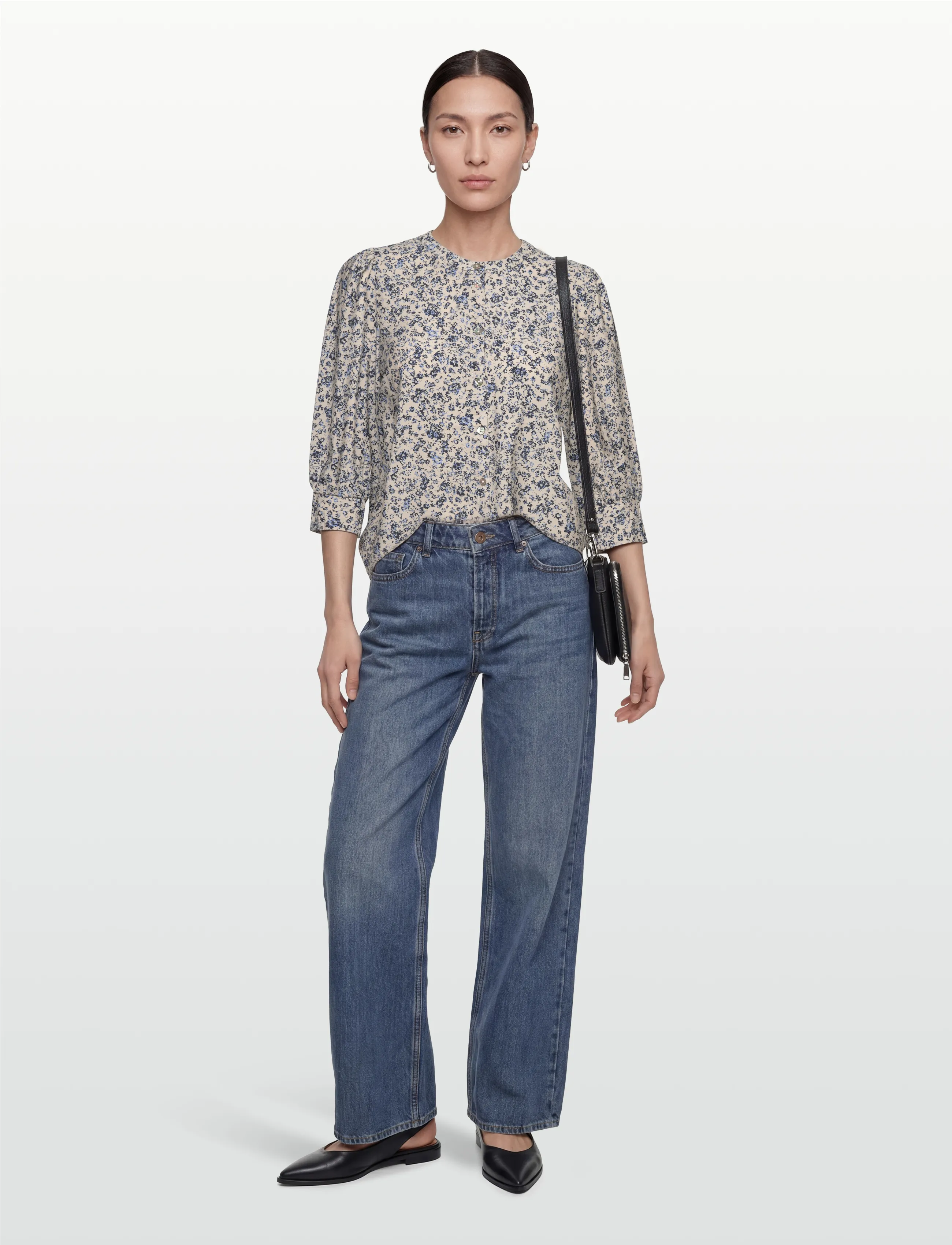 FREE/QUENT FQMOLLI-SHIRT - Skjorter - MOONBEAM W. NAVY BLAZER / multi