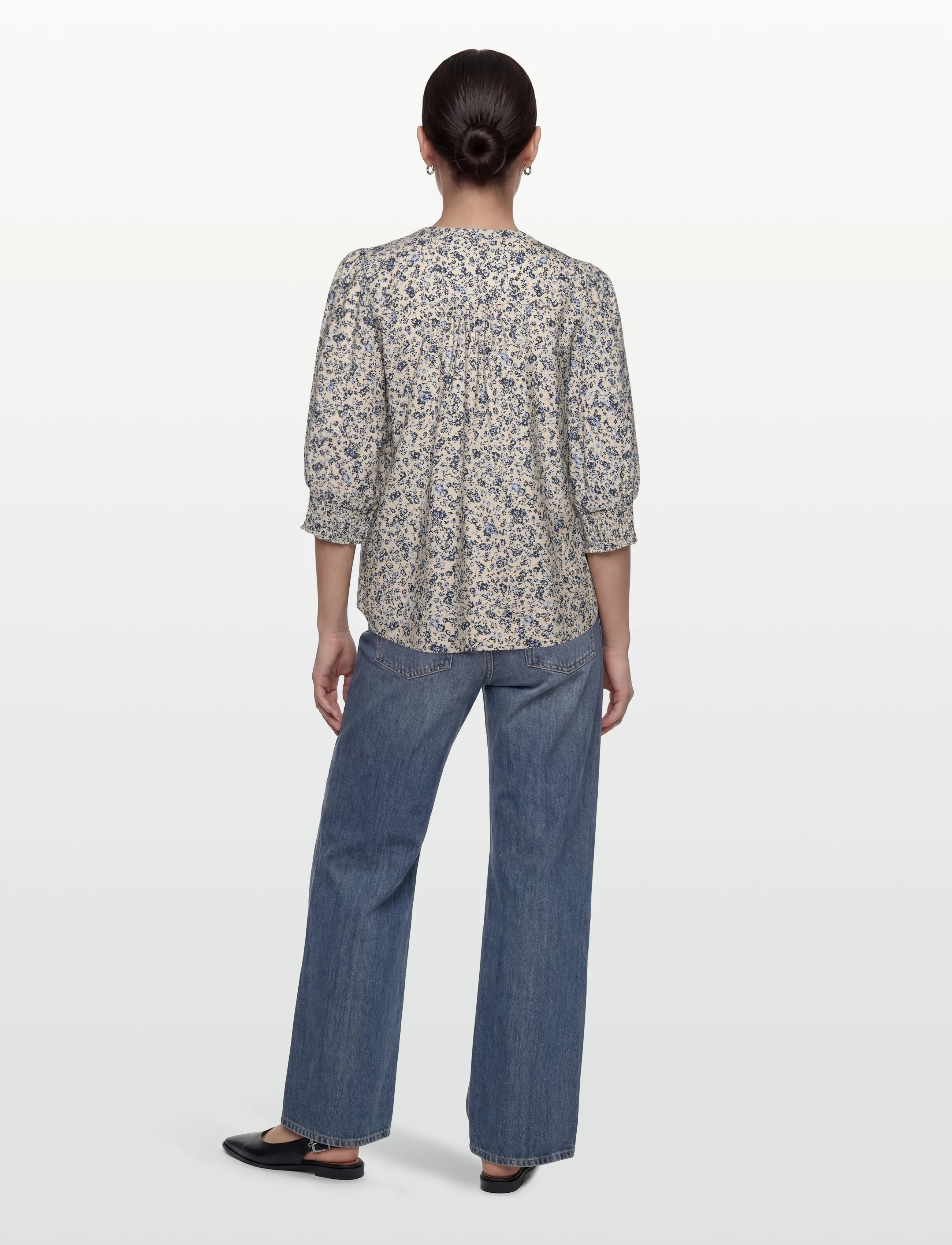 FREE/QUENT - FQMOLLI-SHIRT - long-sleeved shirts - moonbeam w. navy blazer - 4