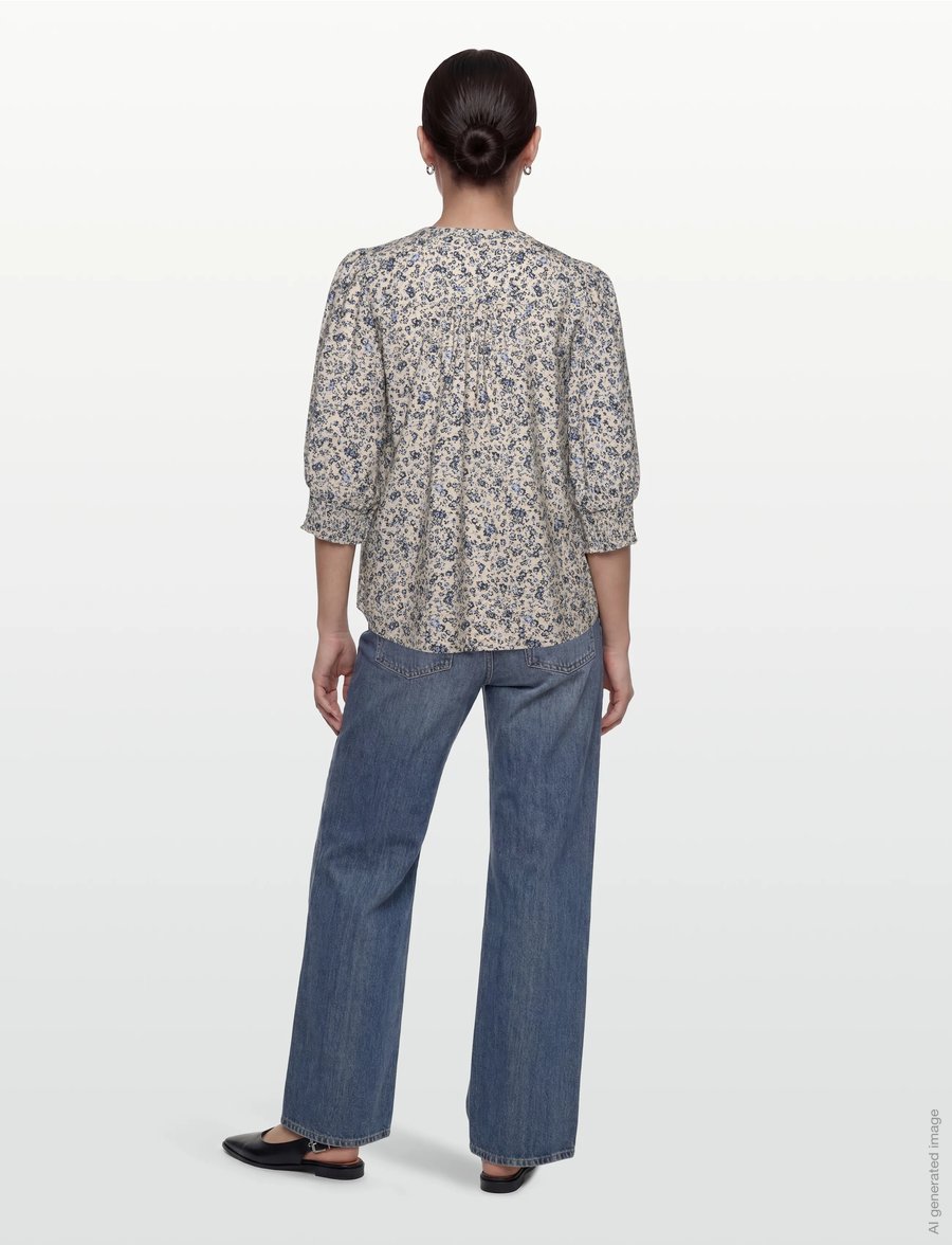 FREE/QUENT - FQMOLLI-SHIRT - long-sleeved shirts - moonbeam w. navy blazer - 4