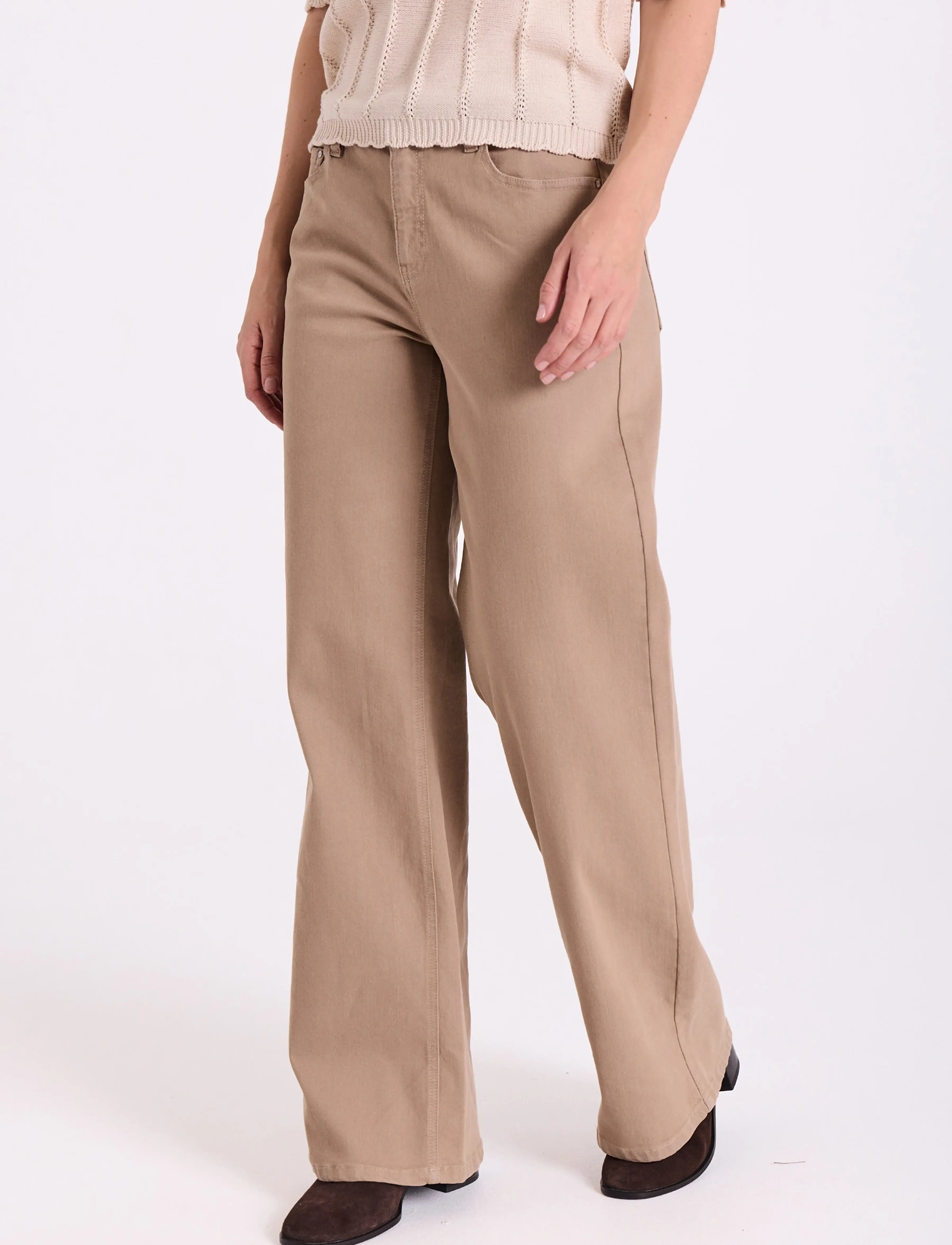 FREE/QUENT - FQNANNA-JEANS - wide leg jeans - silver mink - 3
