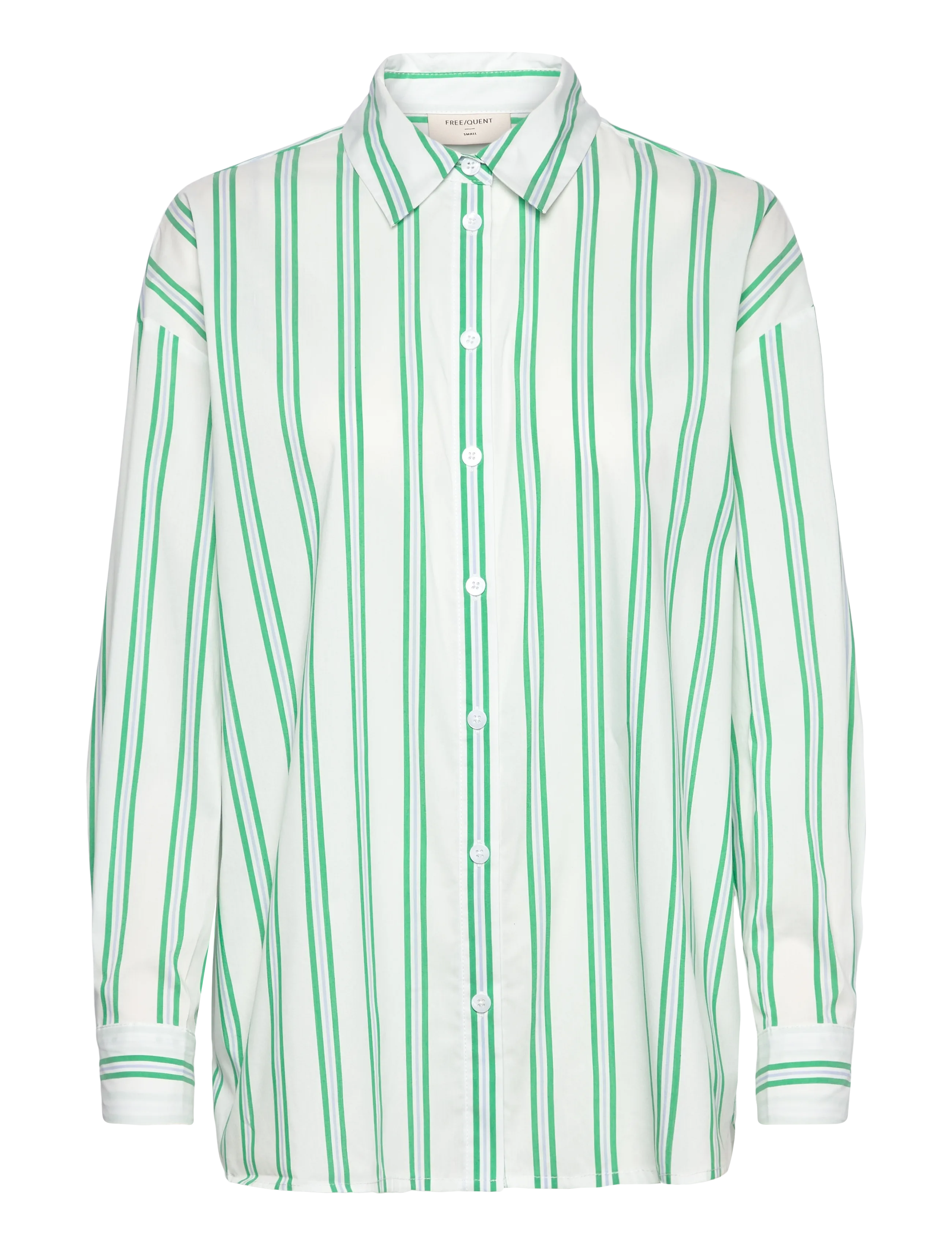 FREE/QUENT FQFINA-SHIRT - Nyheter - STAR OFF-WHITE W. BRIGHT GREEN / white