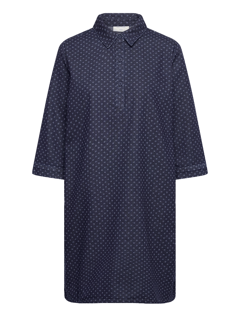 FREE/QUENT - FQRINNA-DRESS - hemdkleider - dark blue denim - 1