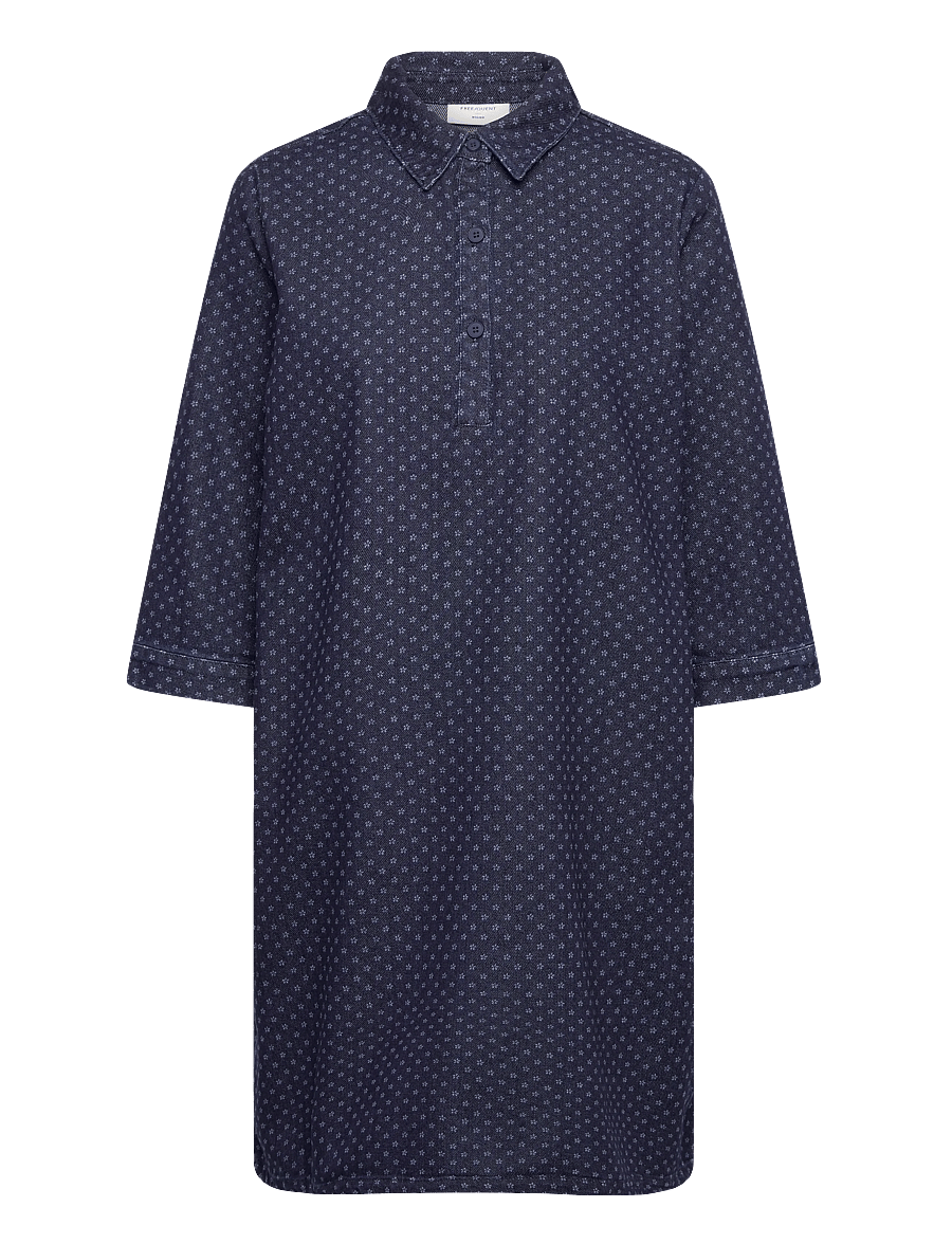 FREE/QUENT - FQRINNA-DRESS - hemdkleider - dark blue denim - 1