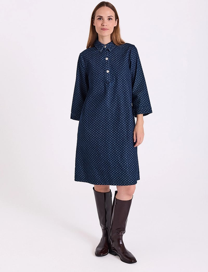 FREE/QUENT - FQRINNA-DRESS - hemdkleider - dark blue denim - 0