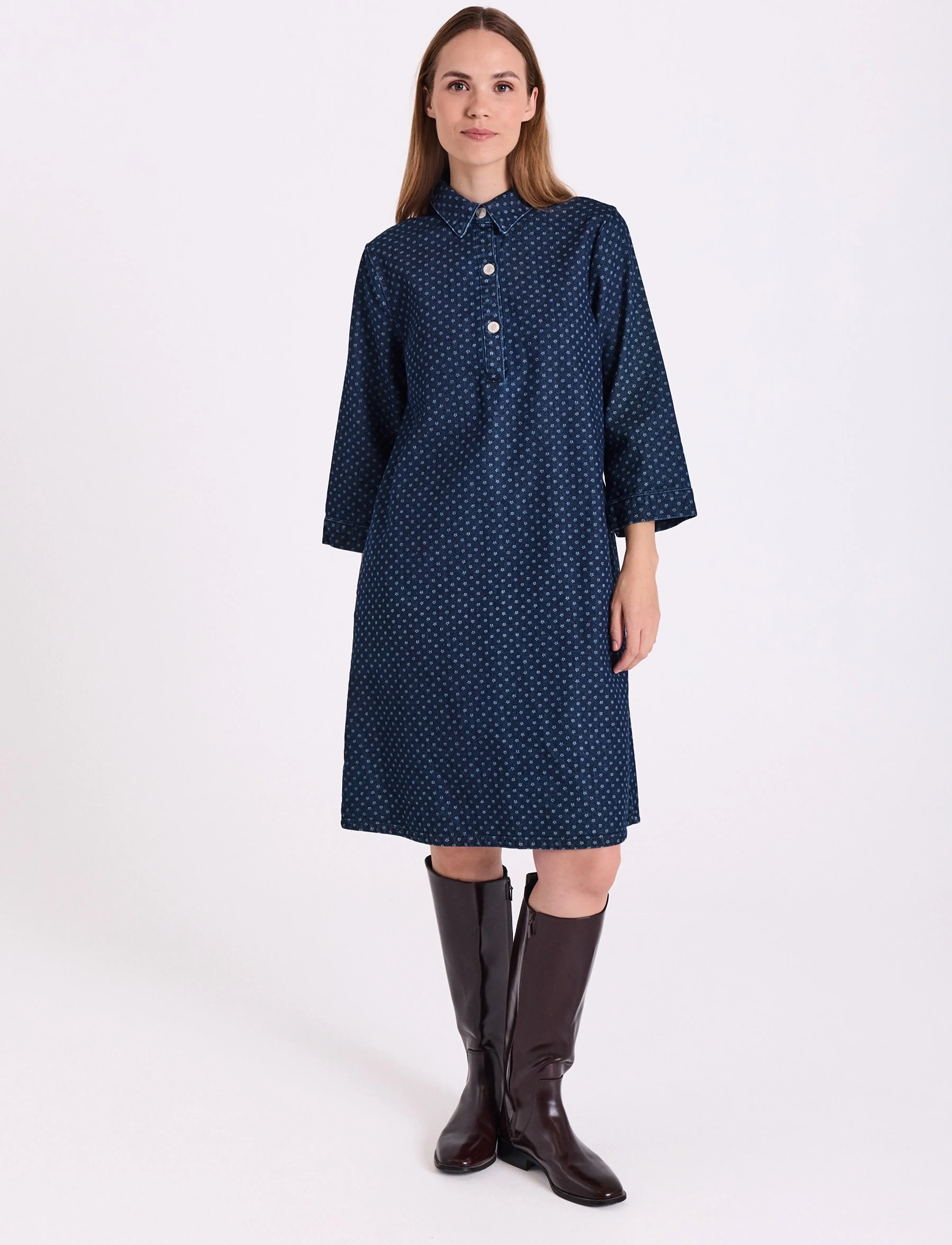 FREE/QUENT FQRINNA-DRESS - Tøj - DARK BLUE DENIM / navy