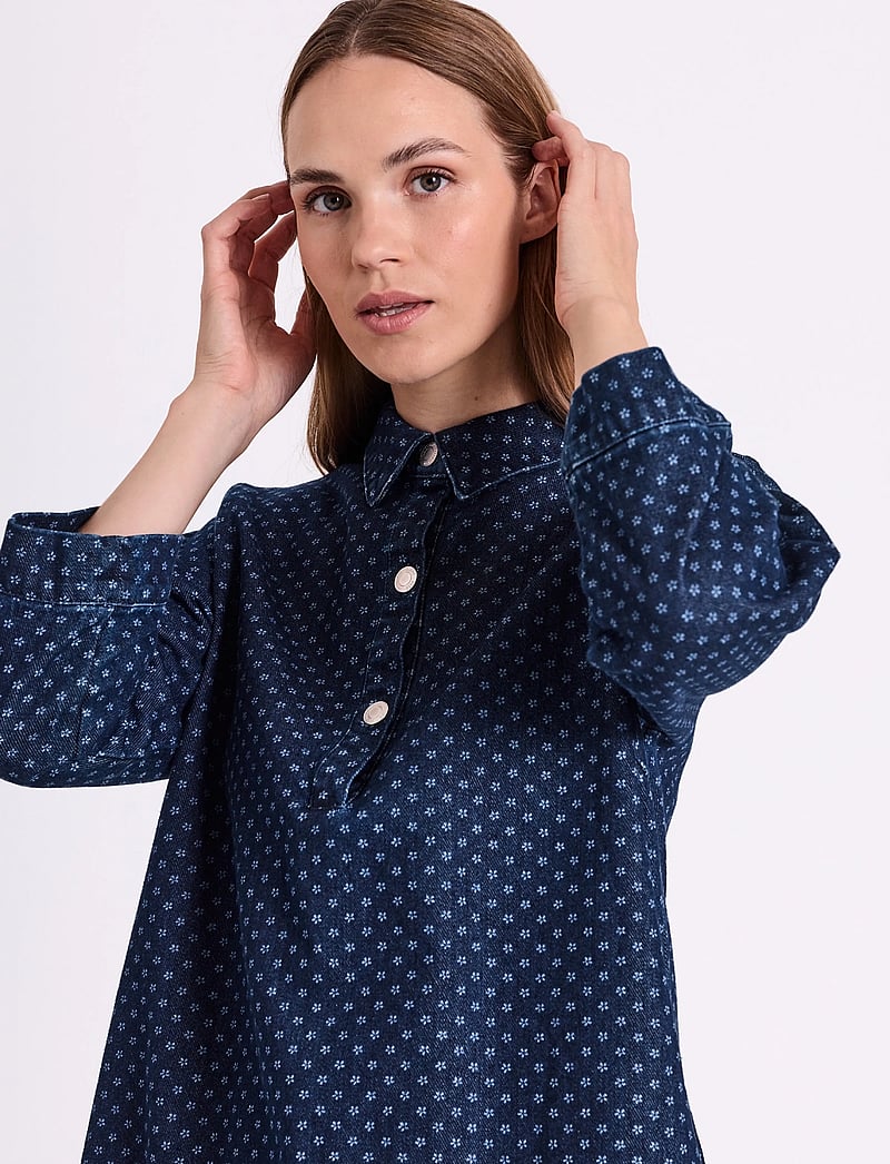 FREE/QUENT - FQRINNA-DRESS - hemdkleider - dark blue denim - 3