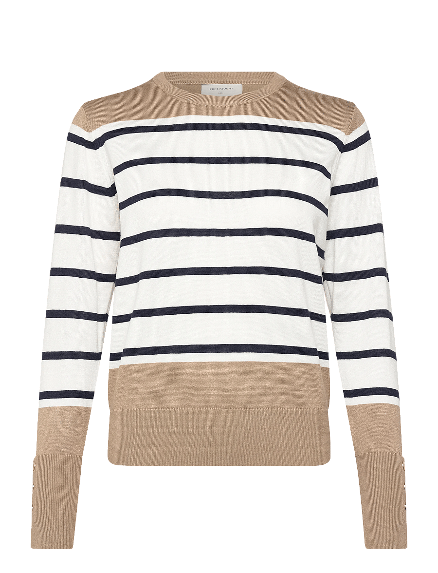FREE/QUENT - FQKATIE-PULLOVER - pullover - silver mink w. star off-white - 1