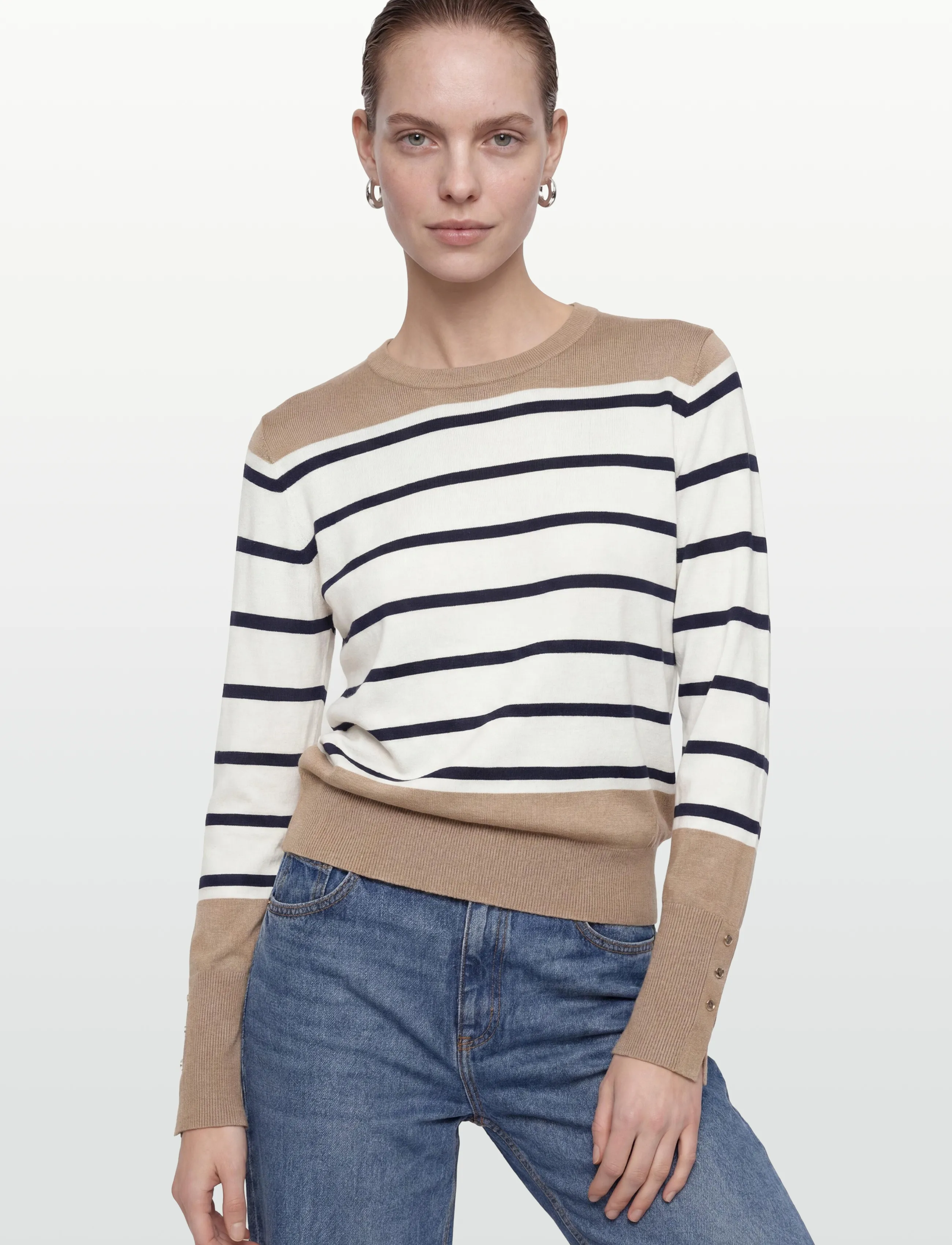 FREE/QUENT - FQKATIE-PULLOVER - pullover - silver mink w. star off-white - 3