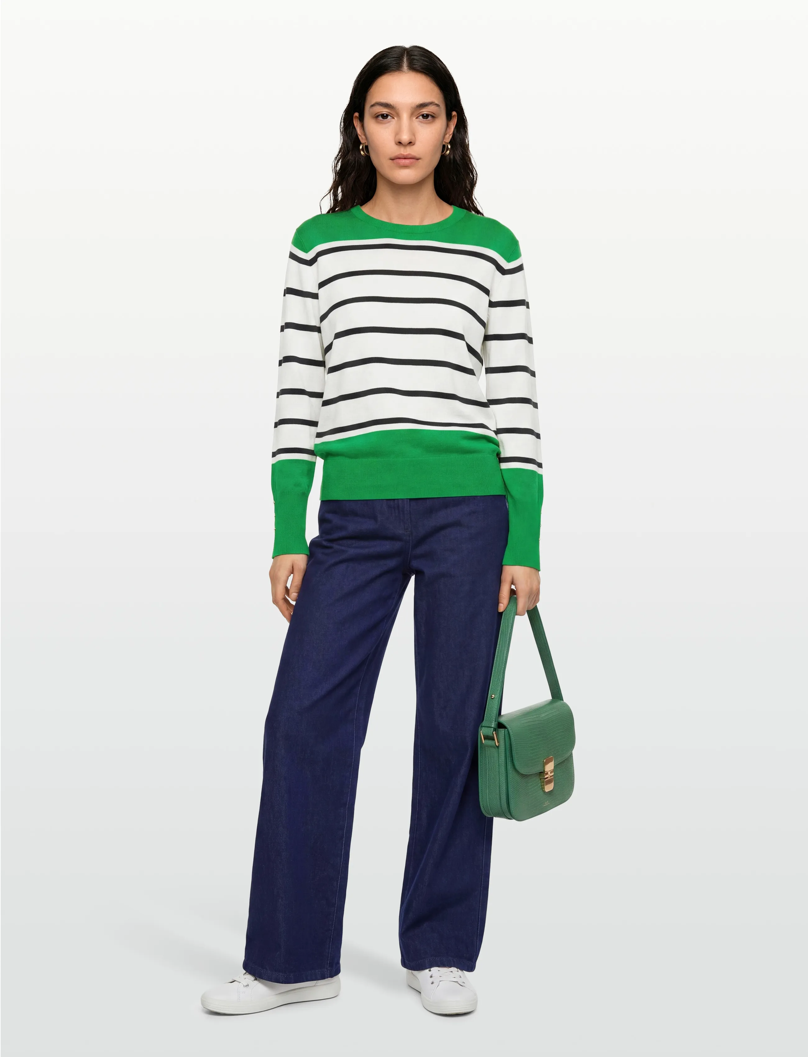 FREE/QUENT - FQKATIE-PULLOVER - pullover - bright green w. star off-white - 0