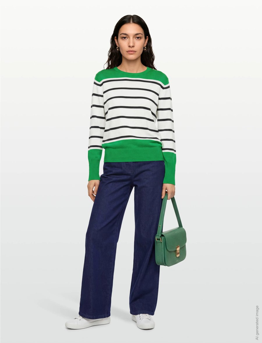 FREE/QUENT - FQKATIE-PULLOVER - pullover - bright green w. star off-white - 0