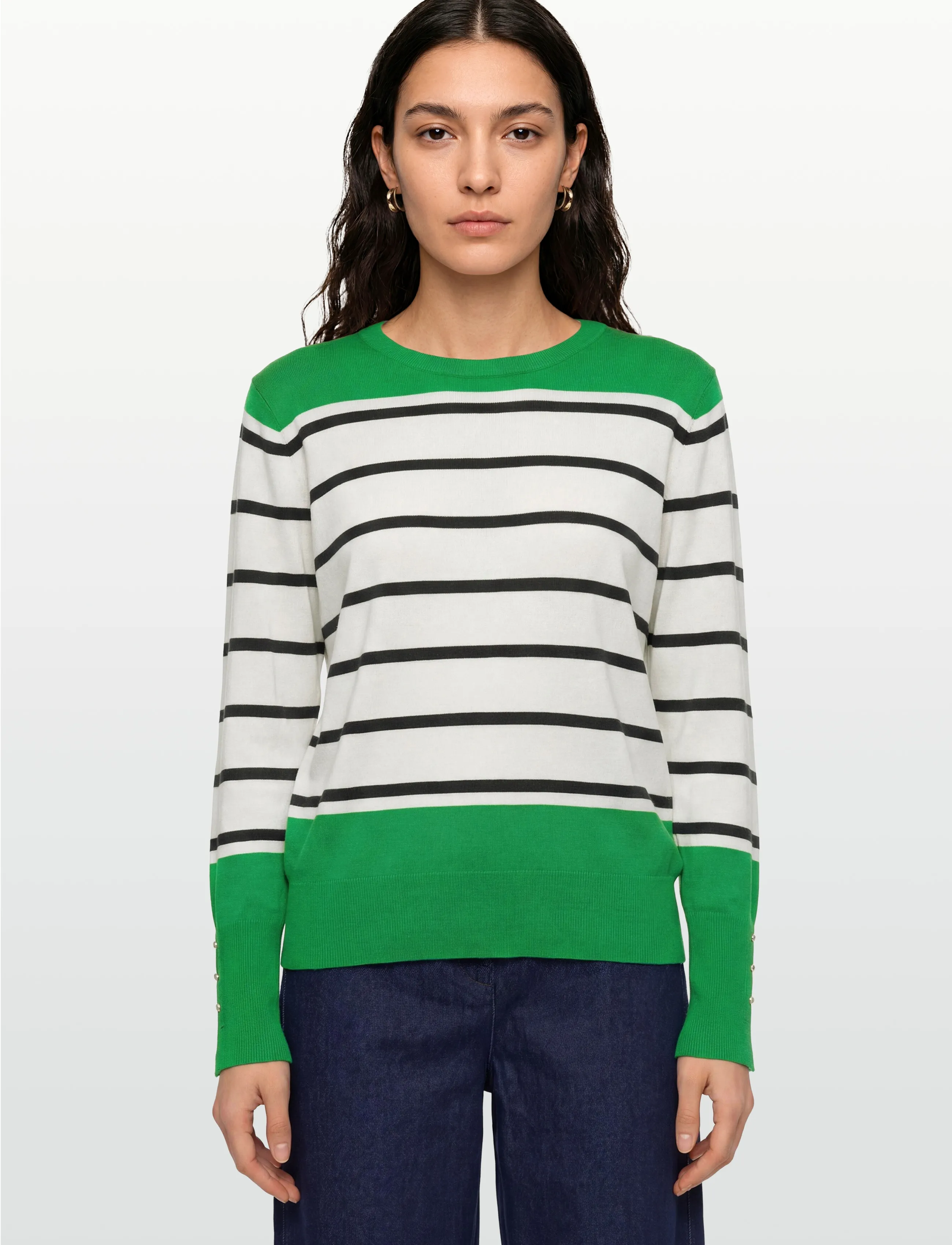FREE/QUENT - FQKATIE-PULLOVER - pullover - bright green w. star off-white - 3