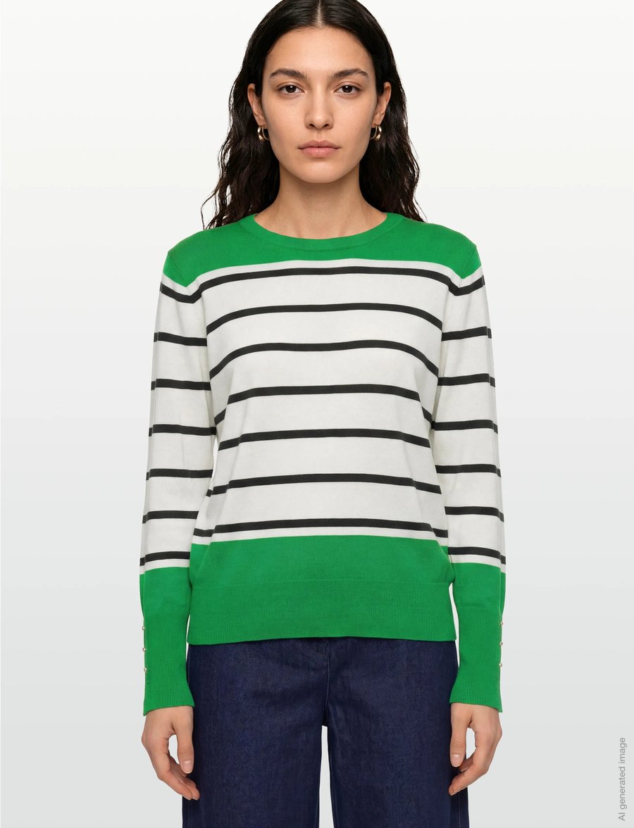 FREE/QUENT - FQKATIE-PULLOVER - pullover - bright green w. star off-white - 3