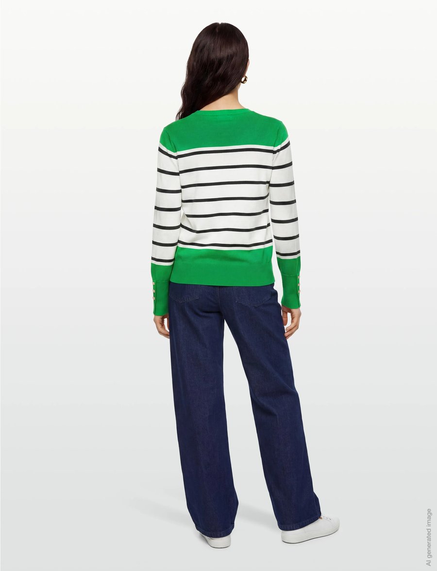 FREE/QUENT - FQKATIE-PULLOVER - pullover - bright green w. star off-white - 4