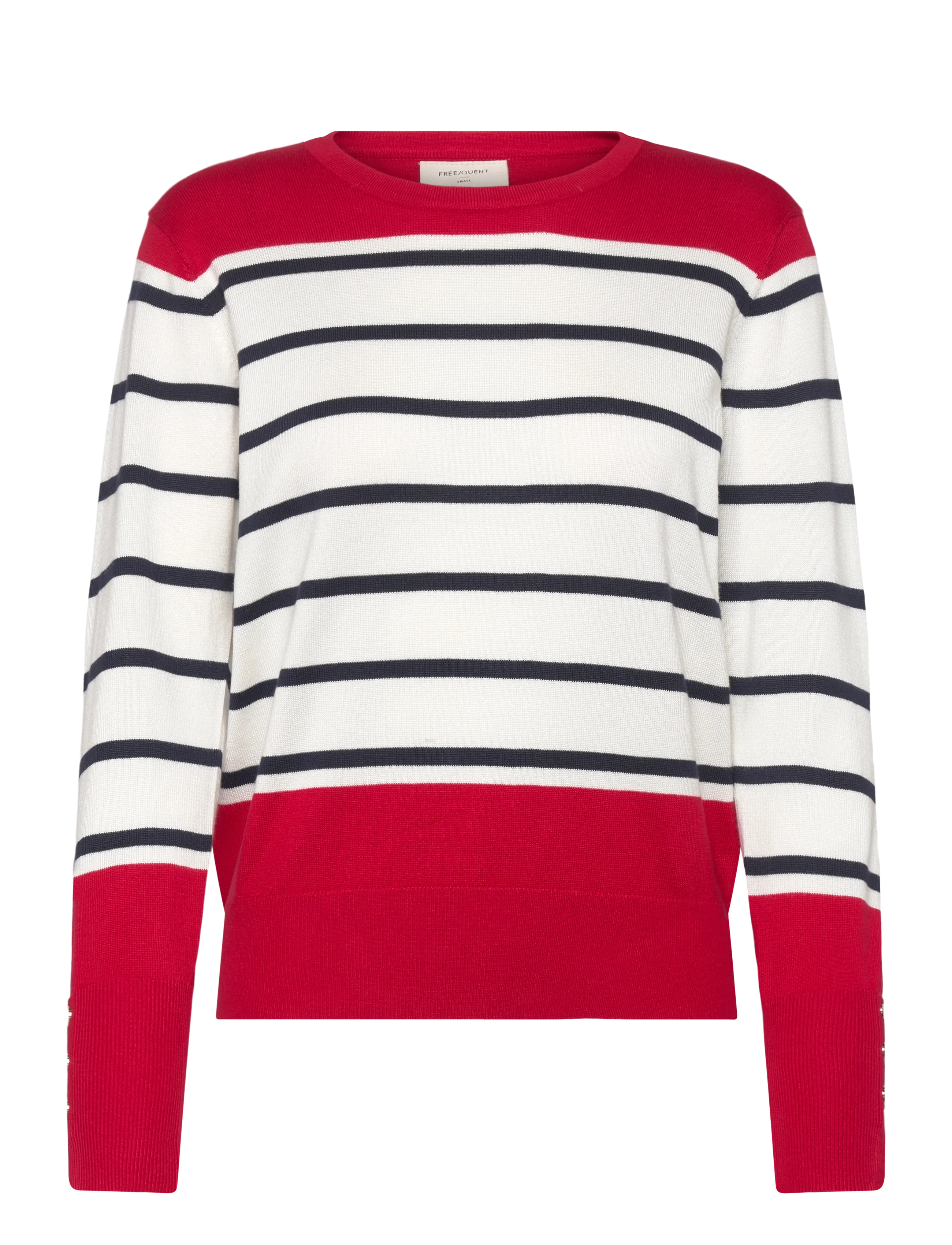 FREE/QUENT FQKATIE-PULLOVER - Strickmode - TRUE RED W. STAR OFF-WHITE / multi