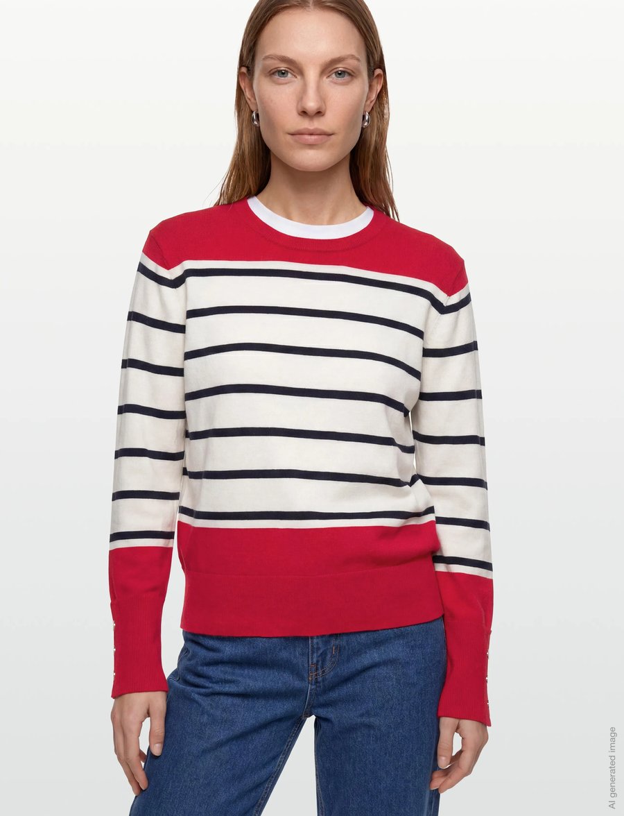 FREE/QUENT - FQKATIE-PULLOVER - pullover - true red w. star off-white - 3