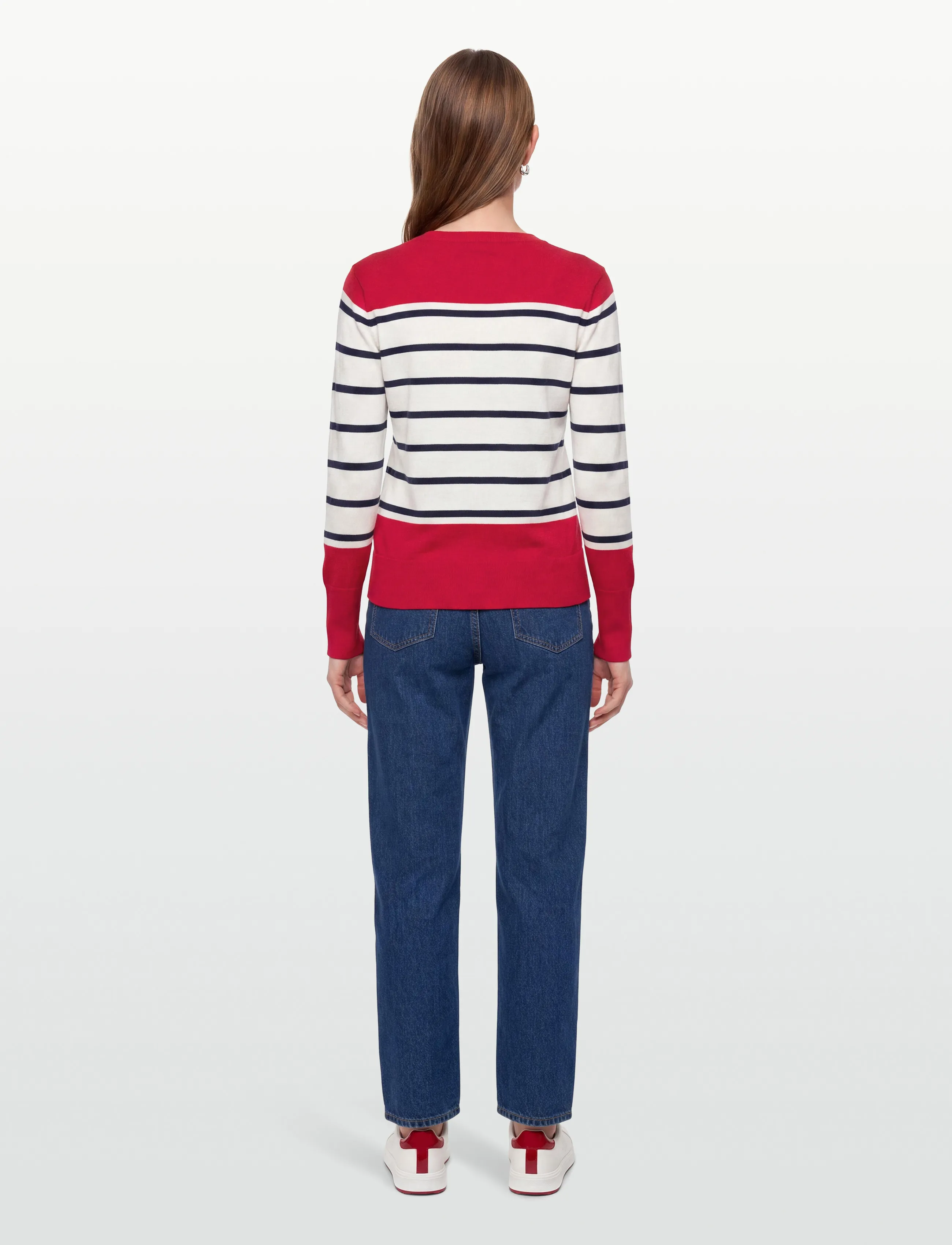 FREE/QUENT - FQKATIE-PULLOVER - jumpers - true red w. star off-white - 4