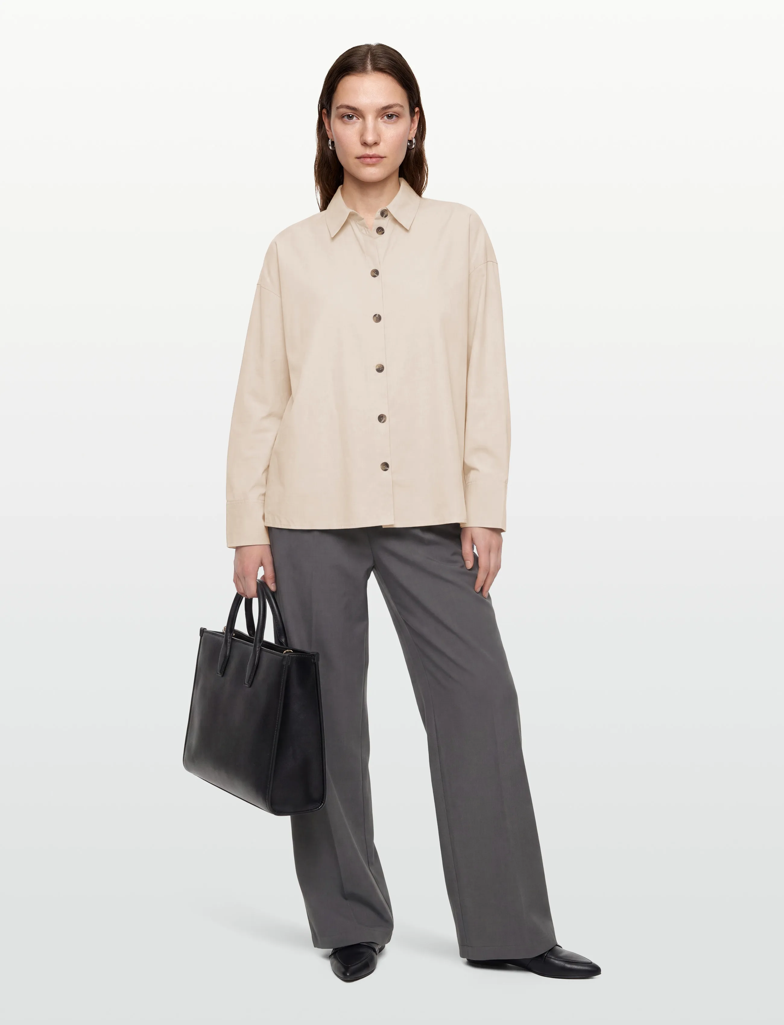 FREE/QUENT FQERICA-SHIRT - Blusar & Skjortor - MOONBEAM / cream