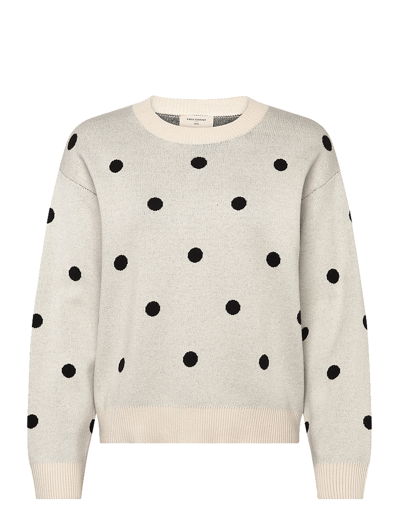 FREE/QUENT - FQFLOW-PULLOVER - striktrøjer - moonbeam w. black - 1
