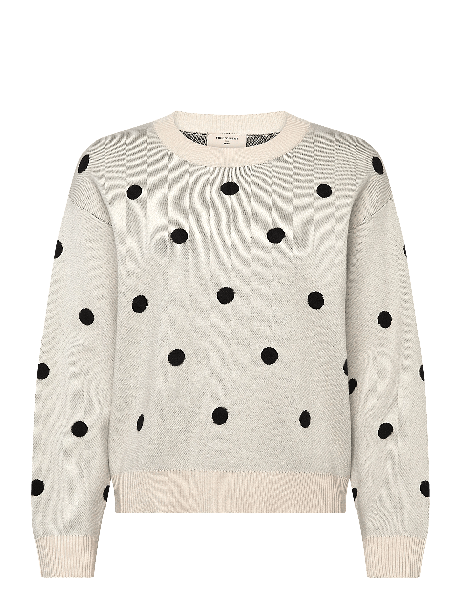 FREE/QUENT - FQFLOW-PULLOVER - striktrøjer - moonbeam w. black - 1