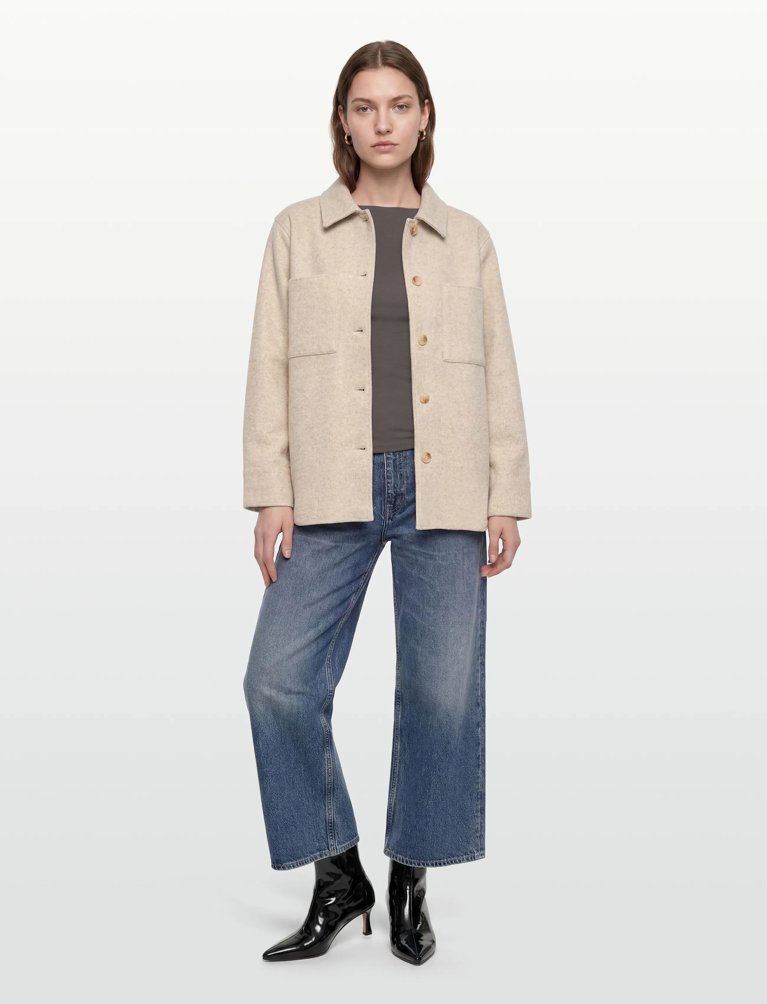 FREE/QUENT FQYANNIK-JACKET - Inspiration - MOONBEAM MELANGE / beige