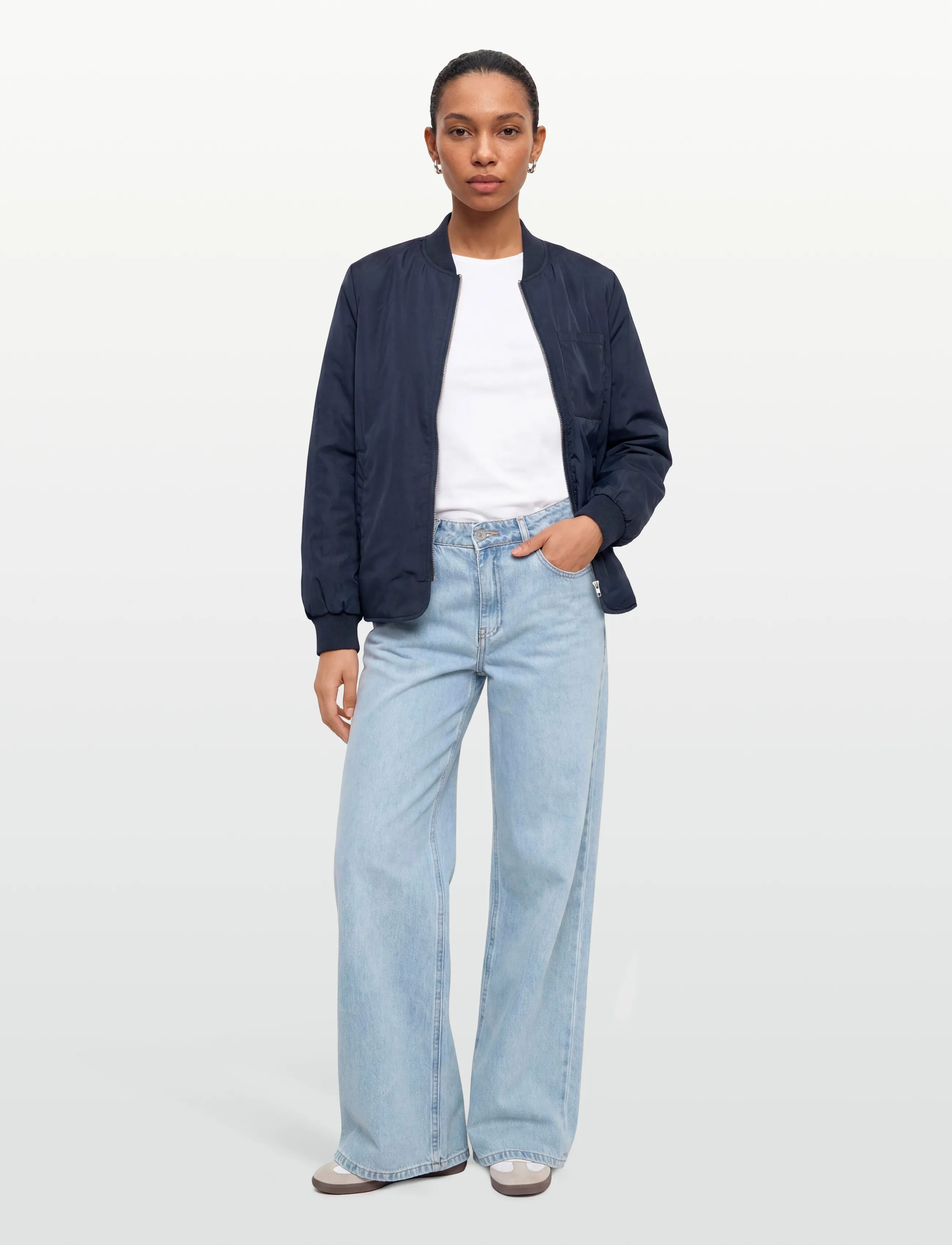 FREE/QUENT Fqparma-Jacket, M, Navy, Jakker > Bomberjakker, Dame