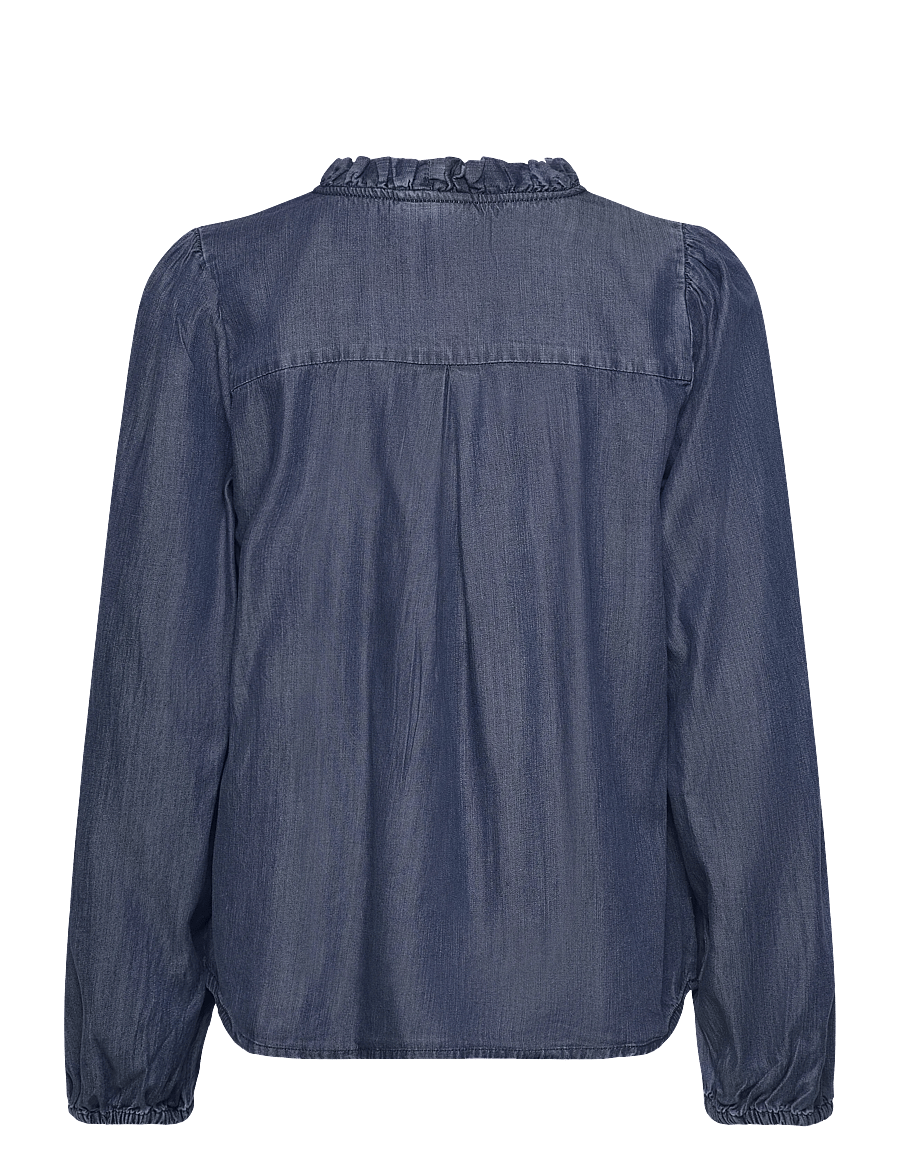 FREE/QUENT - FQWILKE-BLOUSE - long sleeved blouses - medium blue denim - 2