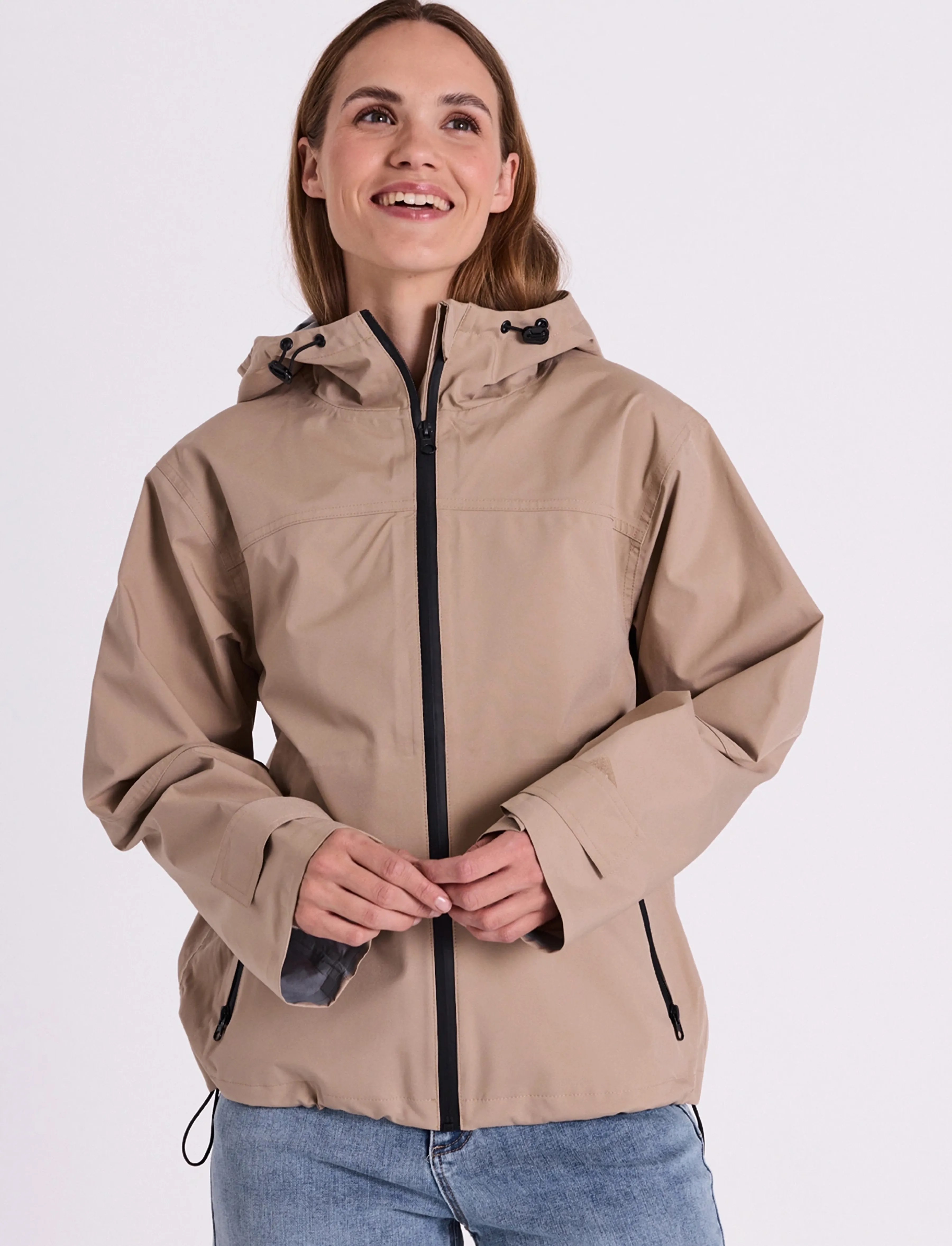 FREE/QUENT Fqmow-Jacket, Kvinder, Hættejakke, Beige, Str: S