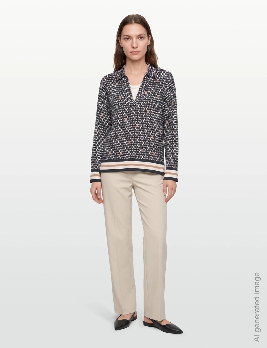 FREE/QUENT - FQNISA-BLOUSE - long sleeved blouses - navy blazer w. moonbeam - 0