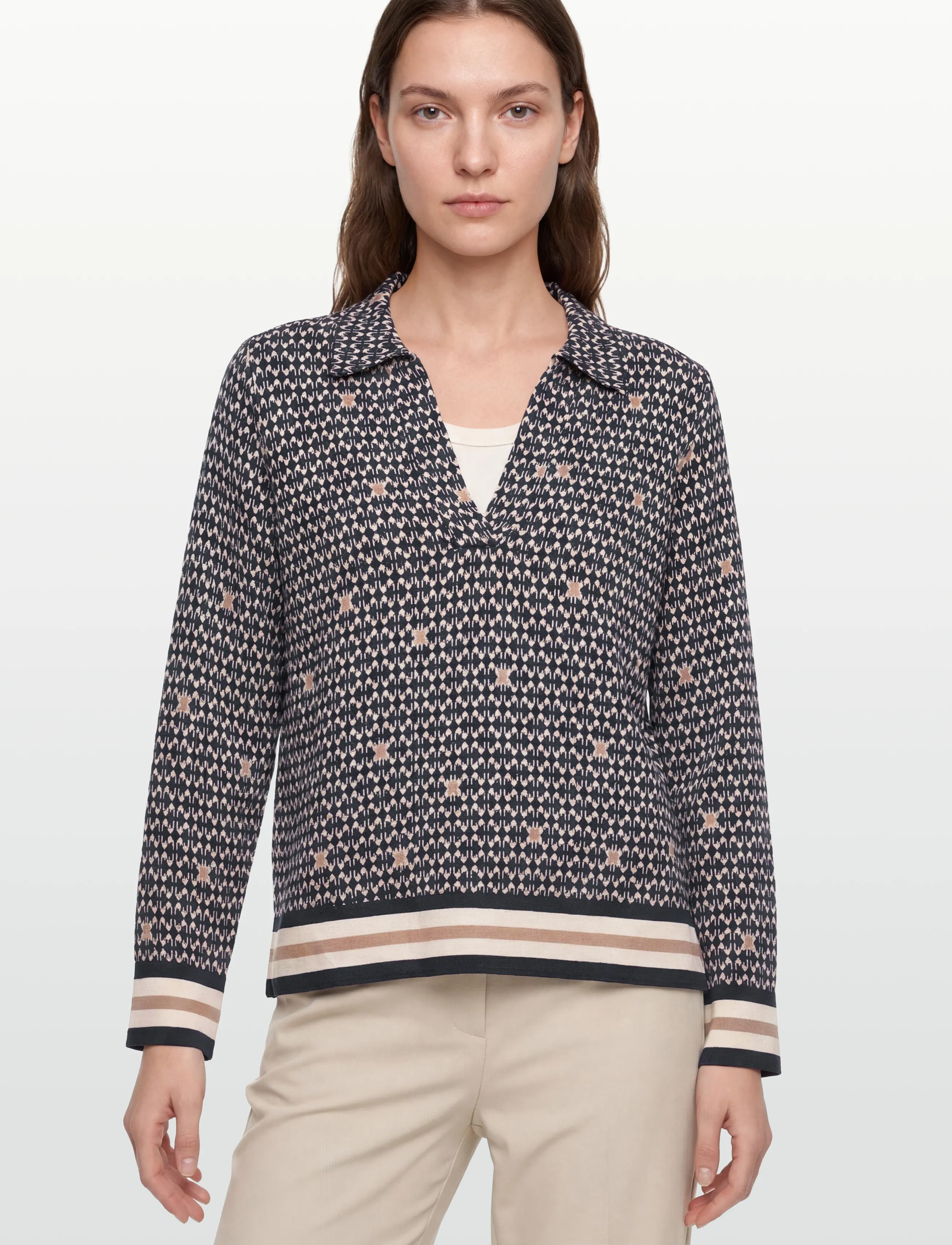 FREE/QUENT - FQNISA-BLOUSE - långärmade blusar - navy blazer w. moonbeam - 3