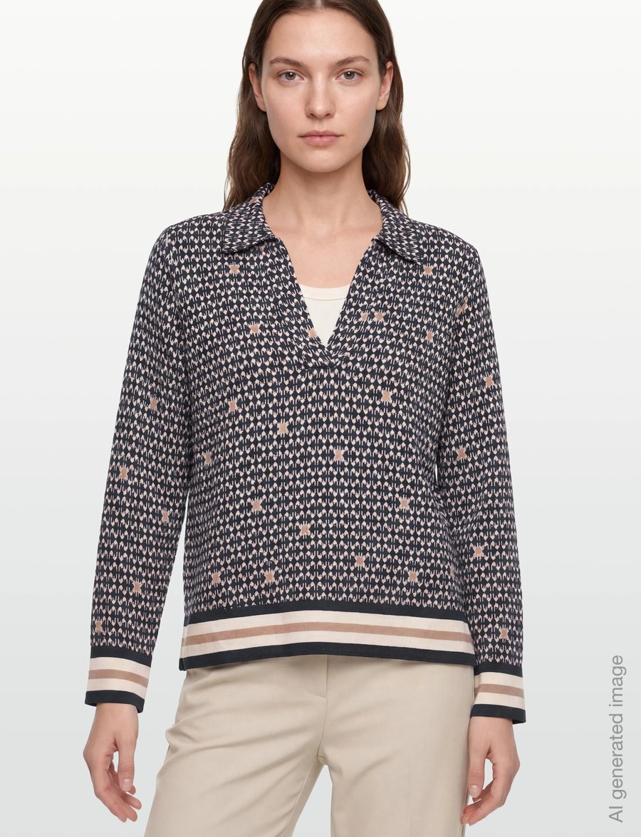 FREE/QUENT - FQNISA-BLOUSE - long sleeved blouses - navy blazer w. moonbeam - 3