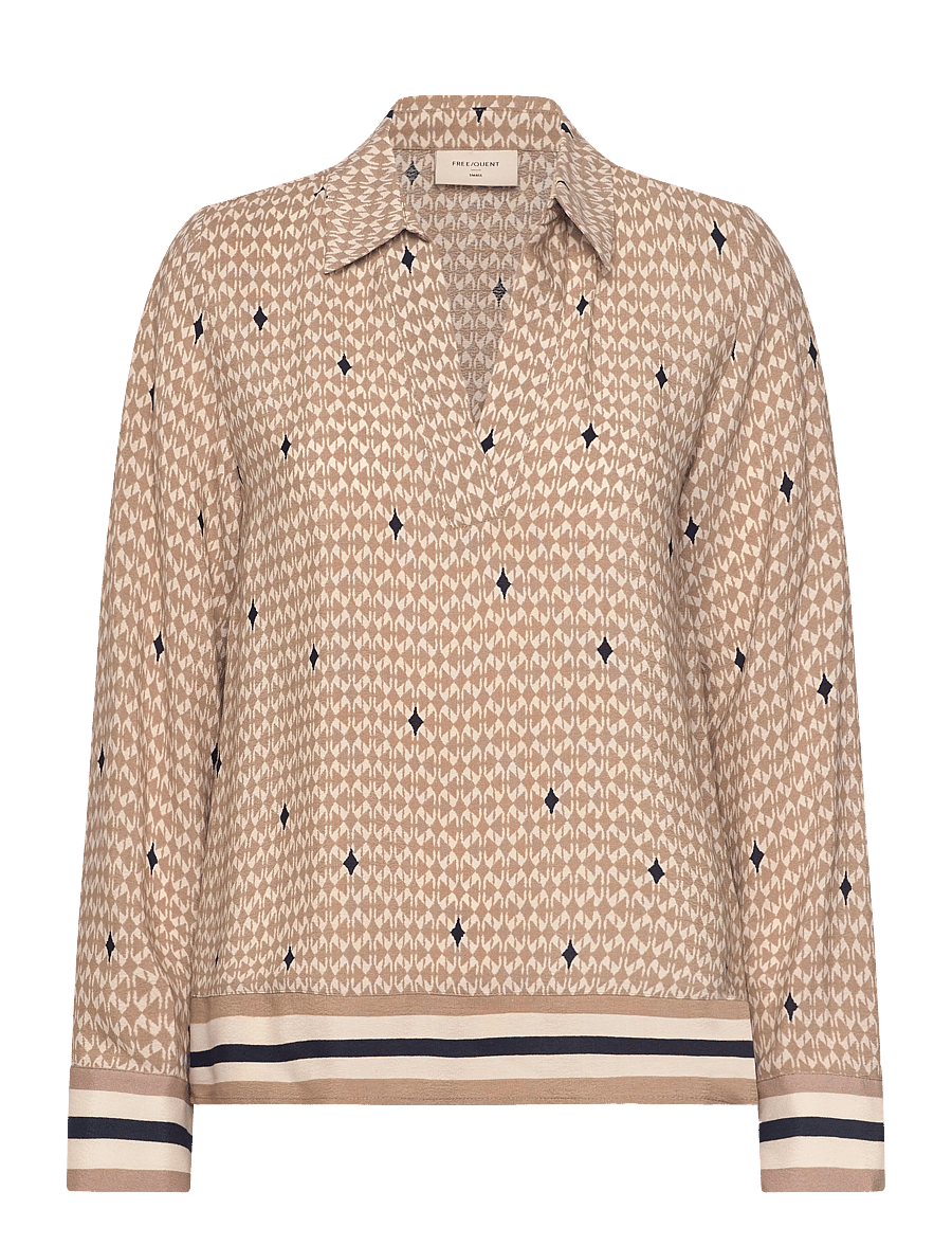 FREE/QUENT - FQNISA-BLOUSE - langærmede bluser - silver mink w. moonbeam - 1
