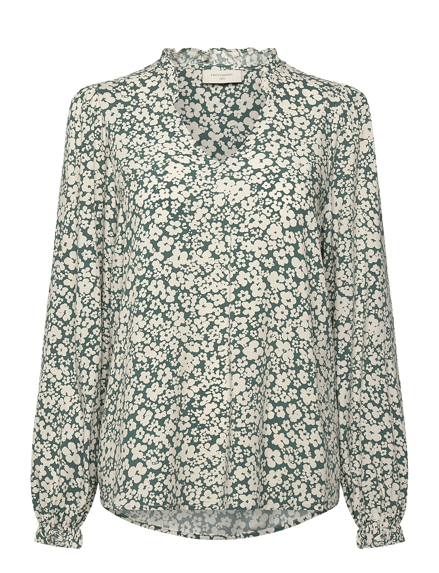 FREE/QUENT - FQADNEY-BLOUSE - langärmelige blusen - dark forest w. moonbeam - 1
