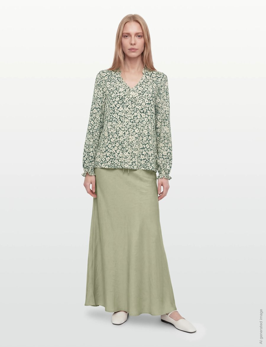 FREE/QUENT - FQADNEY-BLOUSE - langärmelige blusen - dark forest w. moonbeam - 0