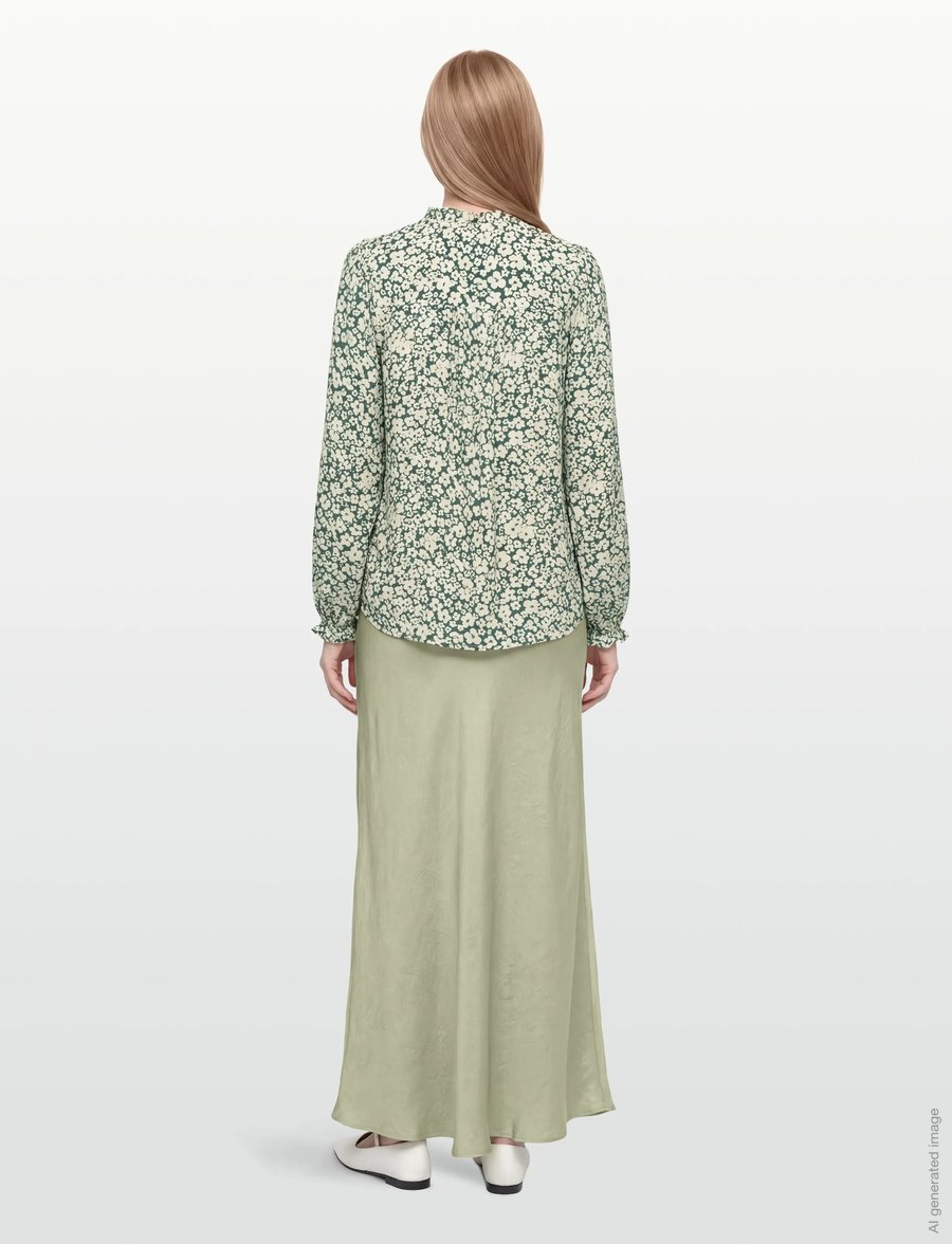 FREE/QUENT - FQADNEY-BLOUSE - langärmelige blusen - dark forest w. moonbeam - 4