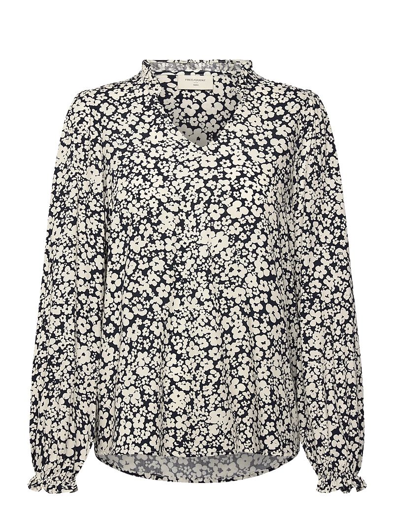 FREE/QUENT - FQADNEY-BLOUSE - långärmade blusar - navy blazer w. moonbeam - 0