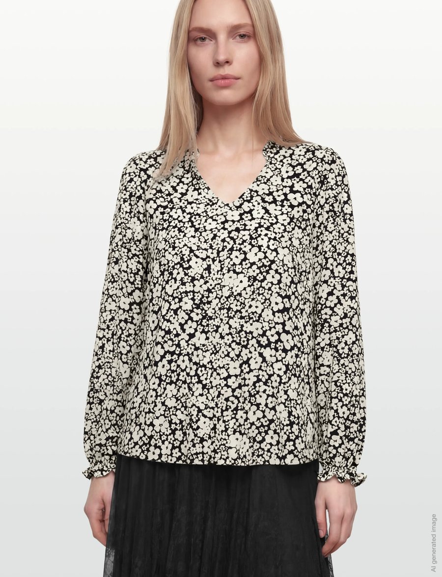FREE/QUENT - FQADNEY-BLOUSE - long sleeved blouses - navy blazer w. moonbeam - 3