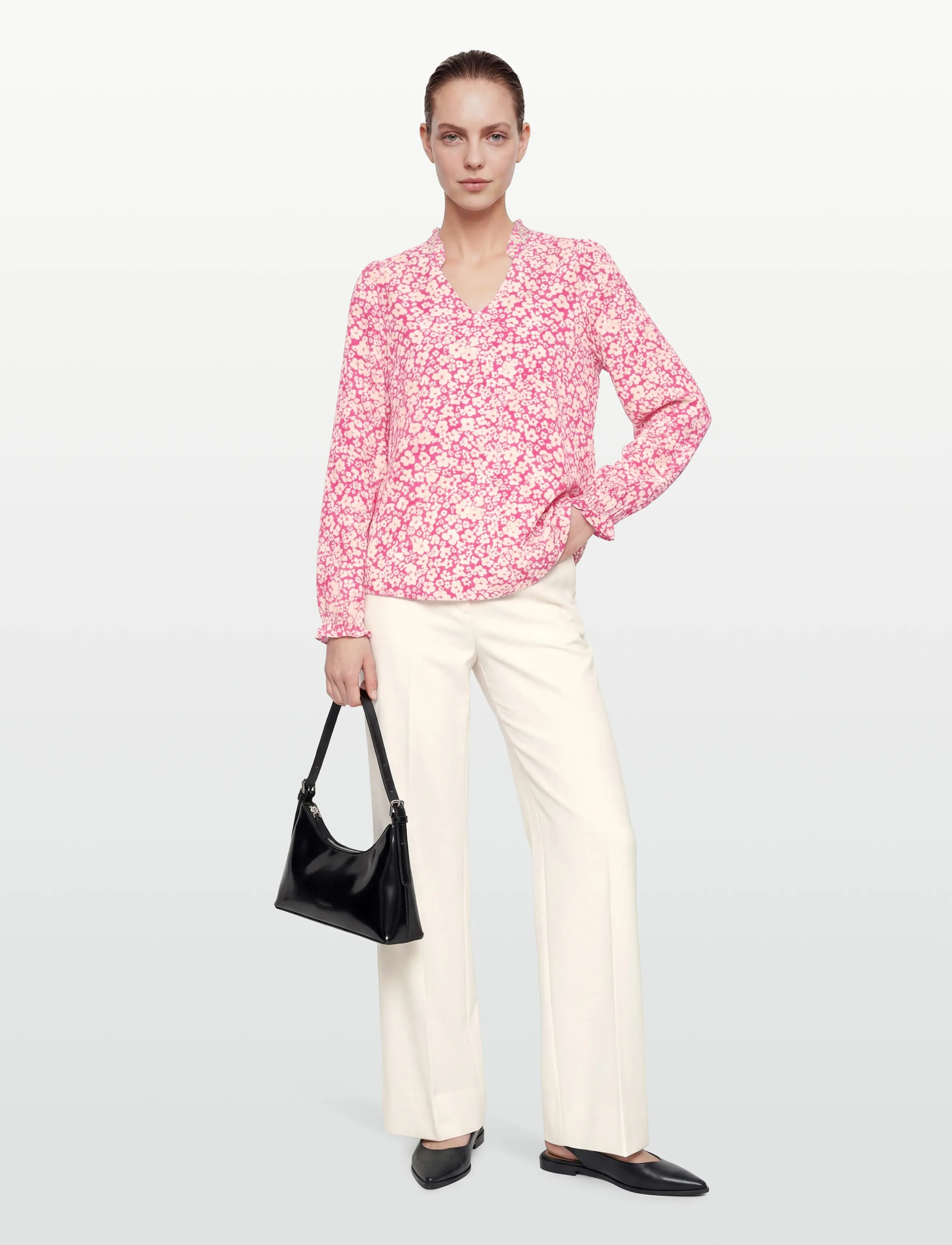 FREE/QUENT Fqadney-Blouse, Kvinder, Blomstret Bluse, Pink, Str: XS