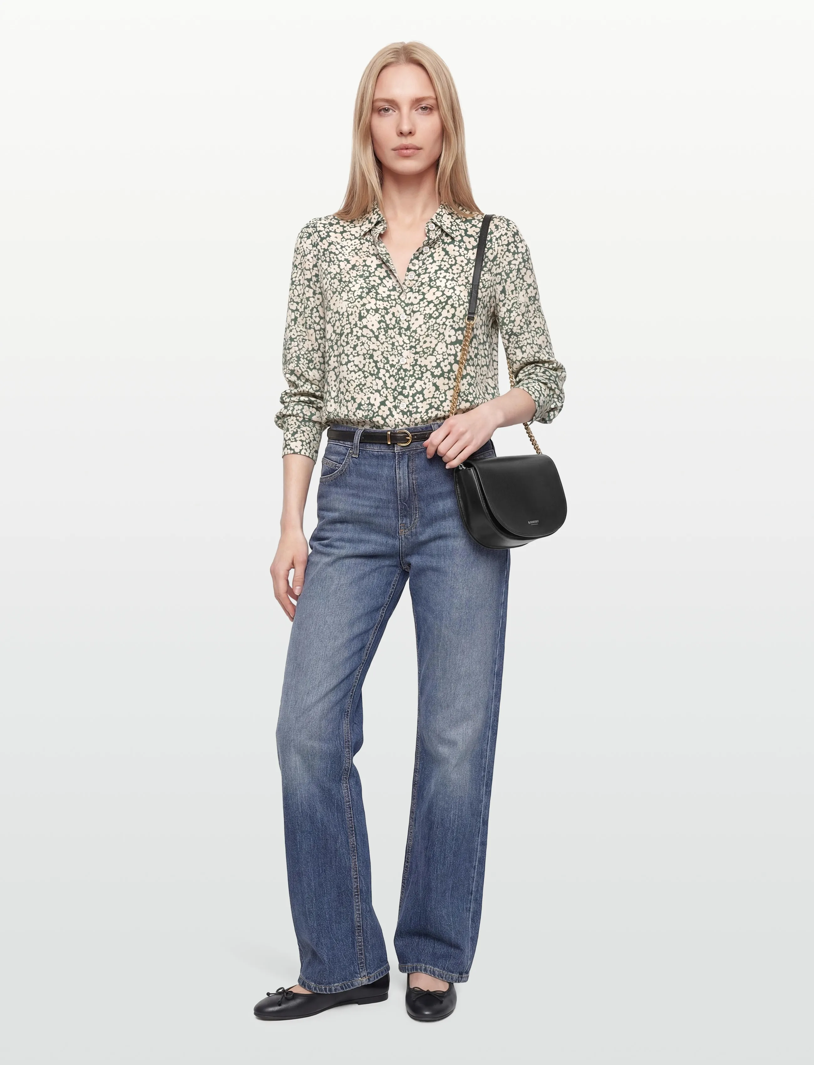 FREE/QUENT FQADNEY-SHIRT - Langärmlige blusen - DARK FOREST W. MOONBEAM / multi