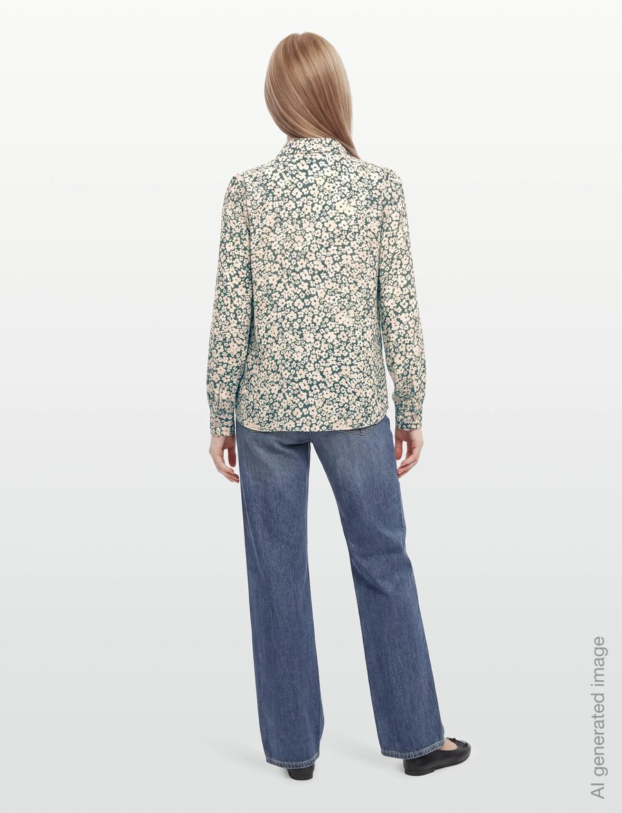 FREE/QUENT - FQADNEY-SHIRT - langærmede bluser - dark forest w. moonbeam - 4