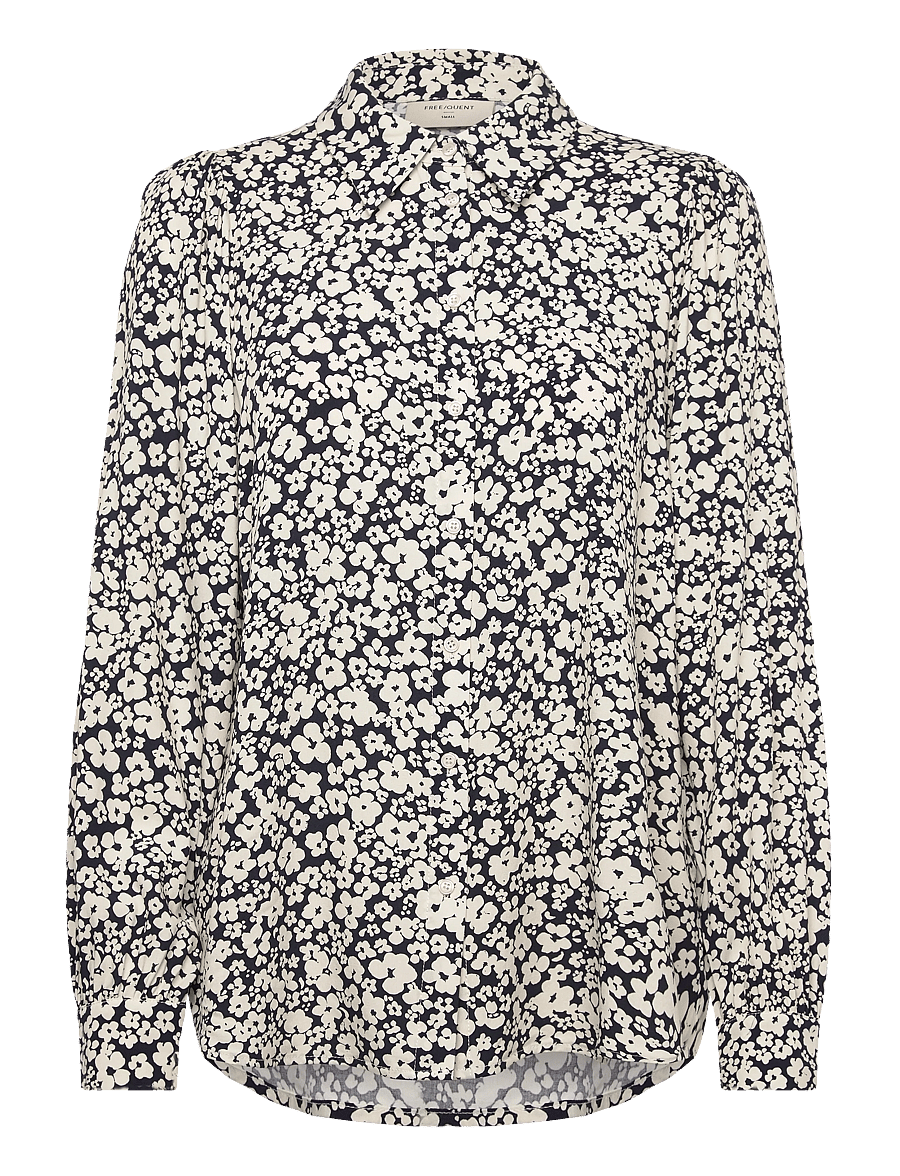 FREE/QUENT - FQADNEY-SHIRT - langärmelige blusen - navy blazer w. moonbeam - 1