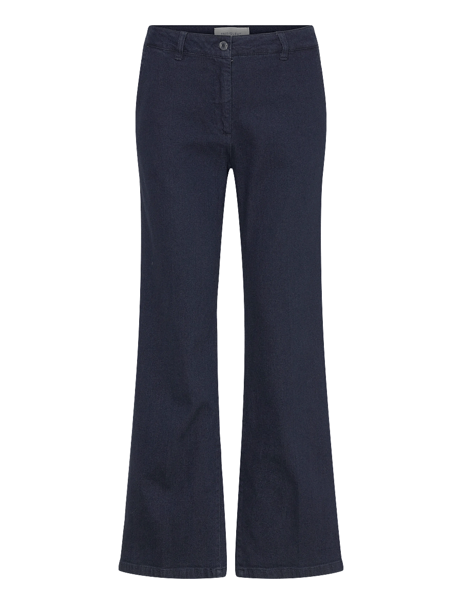 FREE/QUENT - FQISODORO-PANTS - schlaghosen - dark blue denim - 1