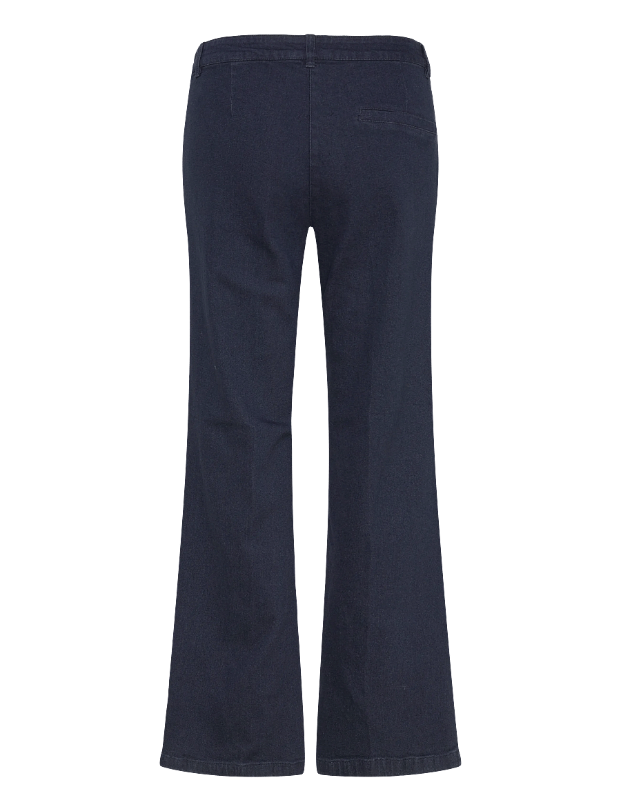 FREE/QUENT - FQISODORO-PANTS - schlaghosen - dark blue denim - 2